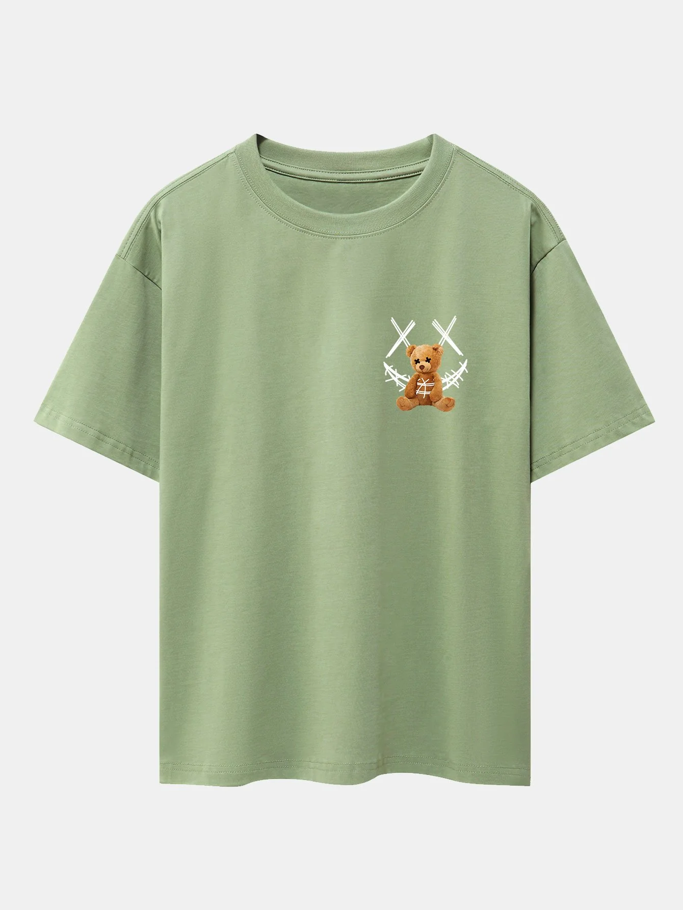 Smiley Bear Rückenprint Schwergewicht Oversize T-Shirt - Image 22