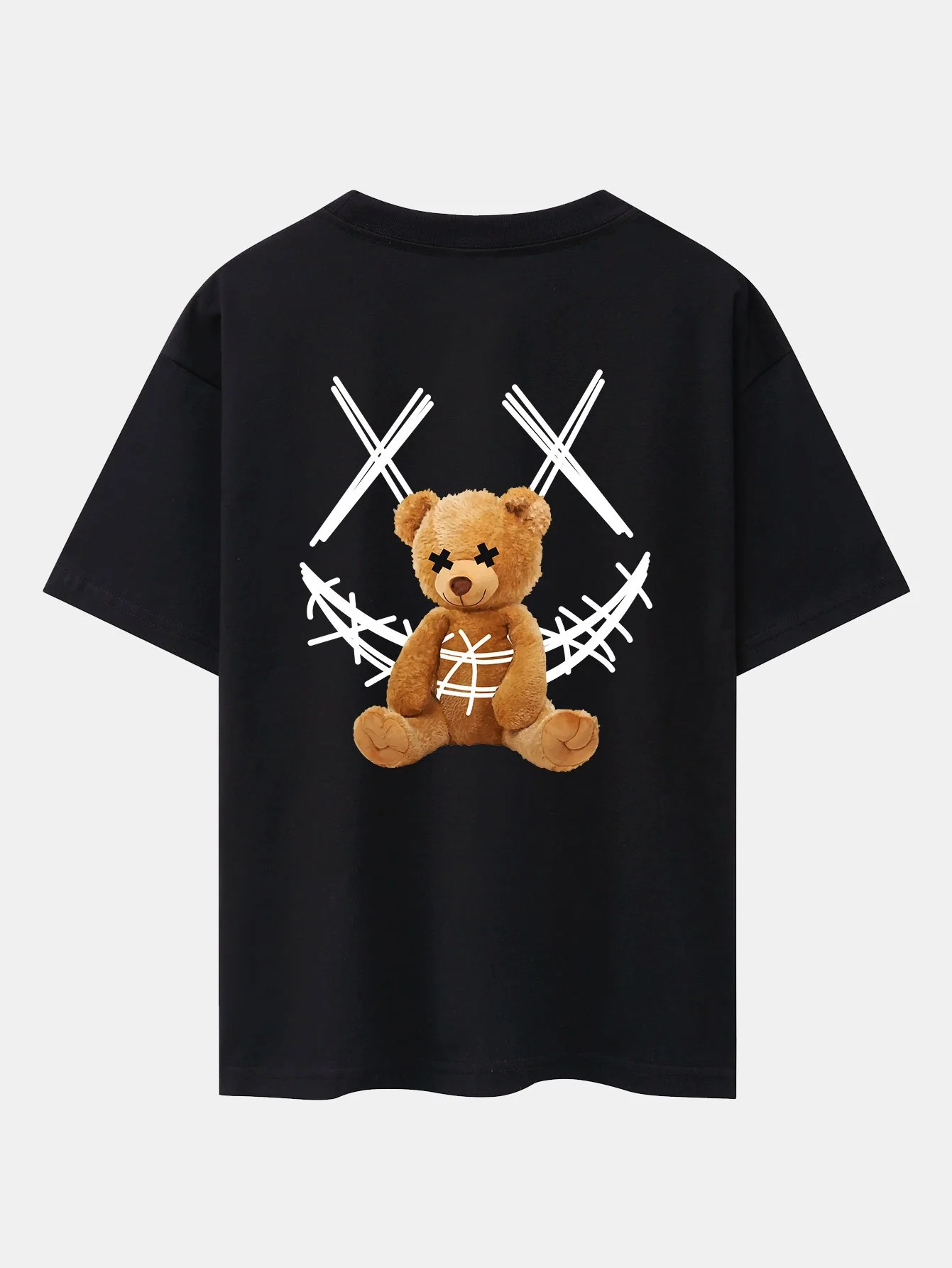 Smiley Bear Rückenprint Schwergewicht Oversize T-Shirt - Image 3