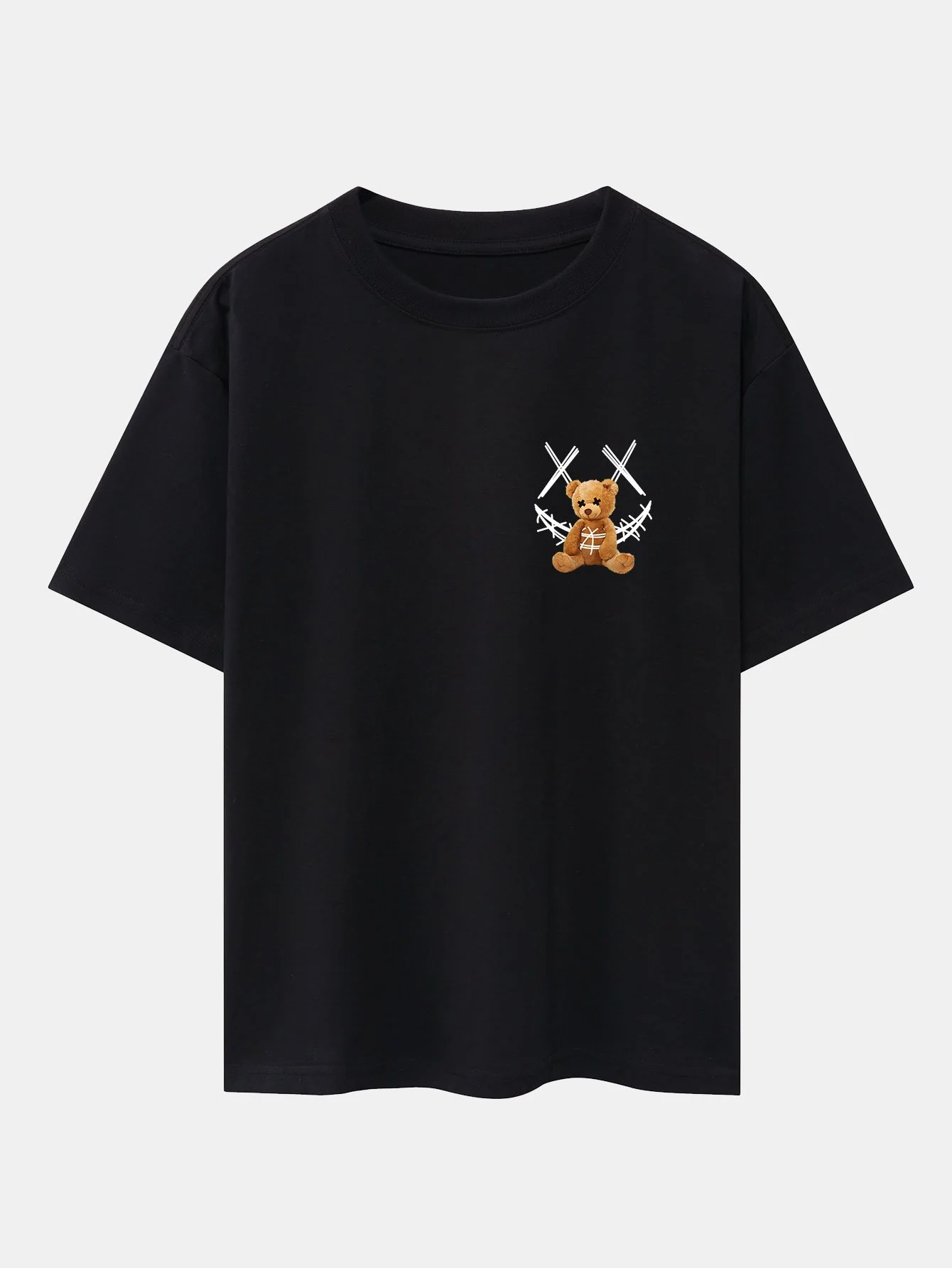 Smiley Bear Rückenprint Schwergewicht Oversize T-Shirt - Image 4