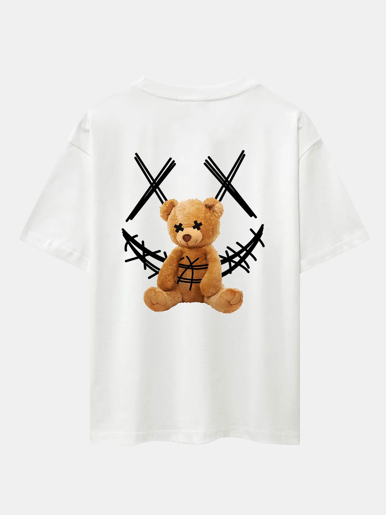 Smiley Bear Rückenprint Schwergewicht Oversize T-Shirt - Image 5