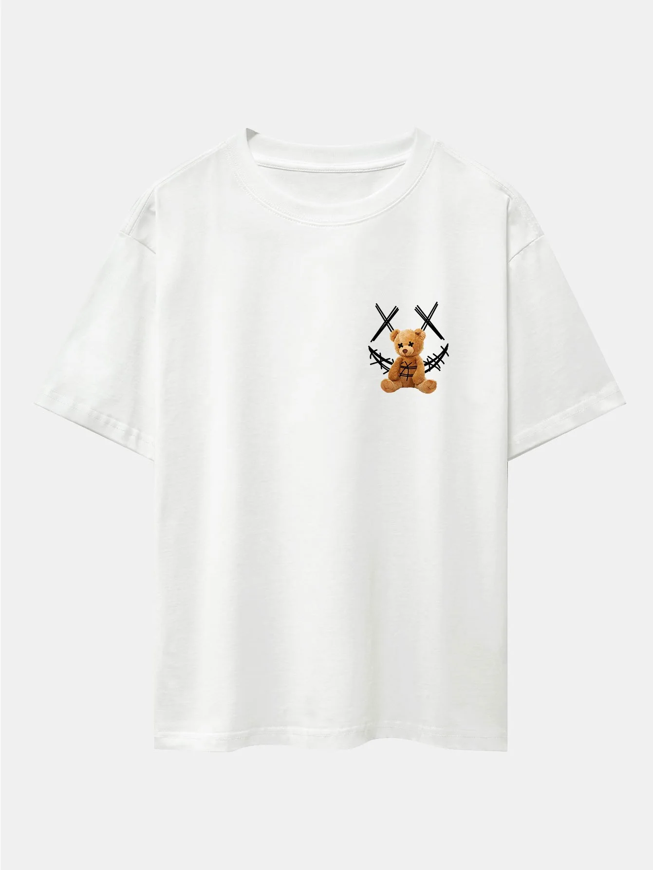 Smiley Bear Rückenprint Schwergewicht Oversize T-Shirt - Image 6