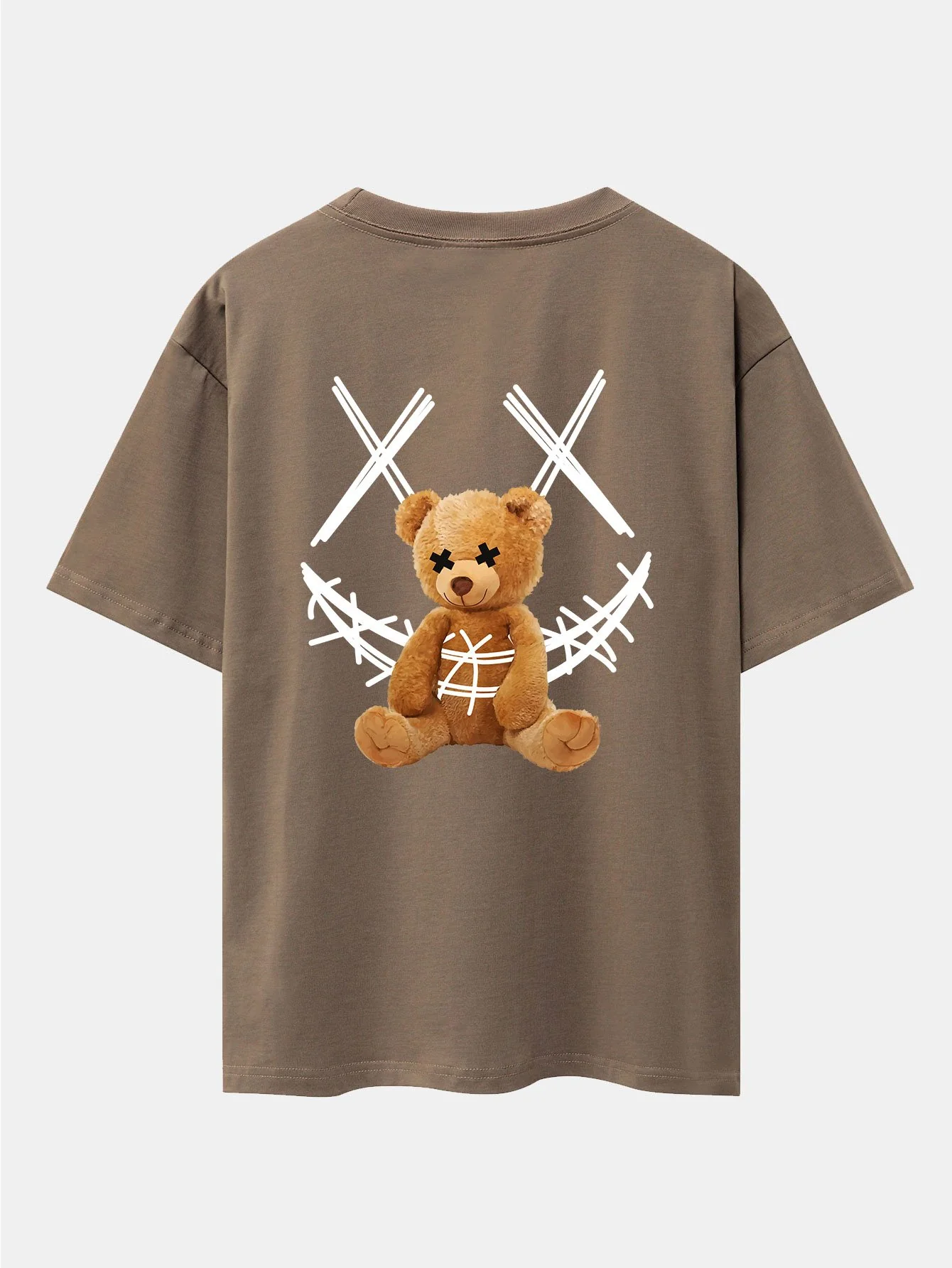 Smiley Bear Rückenprint Schwergewicht Oversize T-Shirt - Image 7