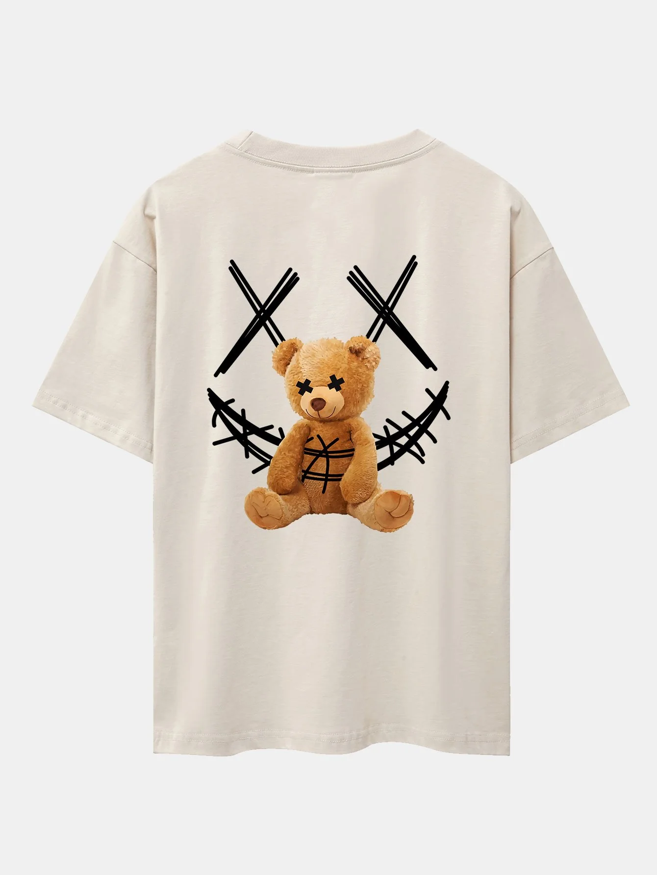 Smiley Bear Rückenprint Schwergewicht Oversize T-Shirt - Image 9