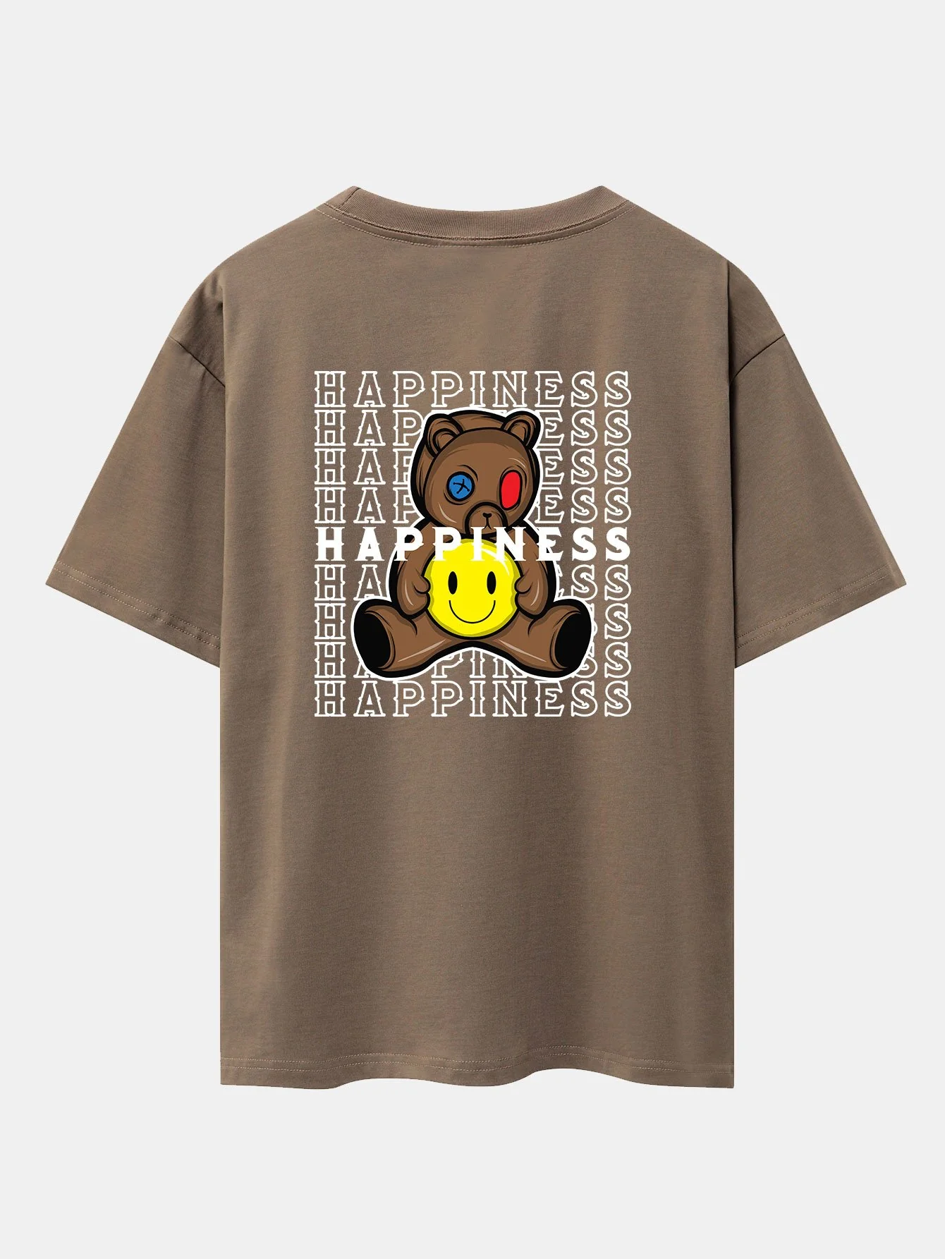 Smiley Bear Rückenprint Schwergewicht Oversize T-Shirt - Image 3