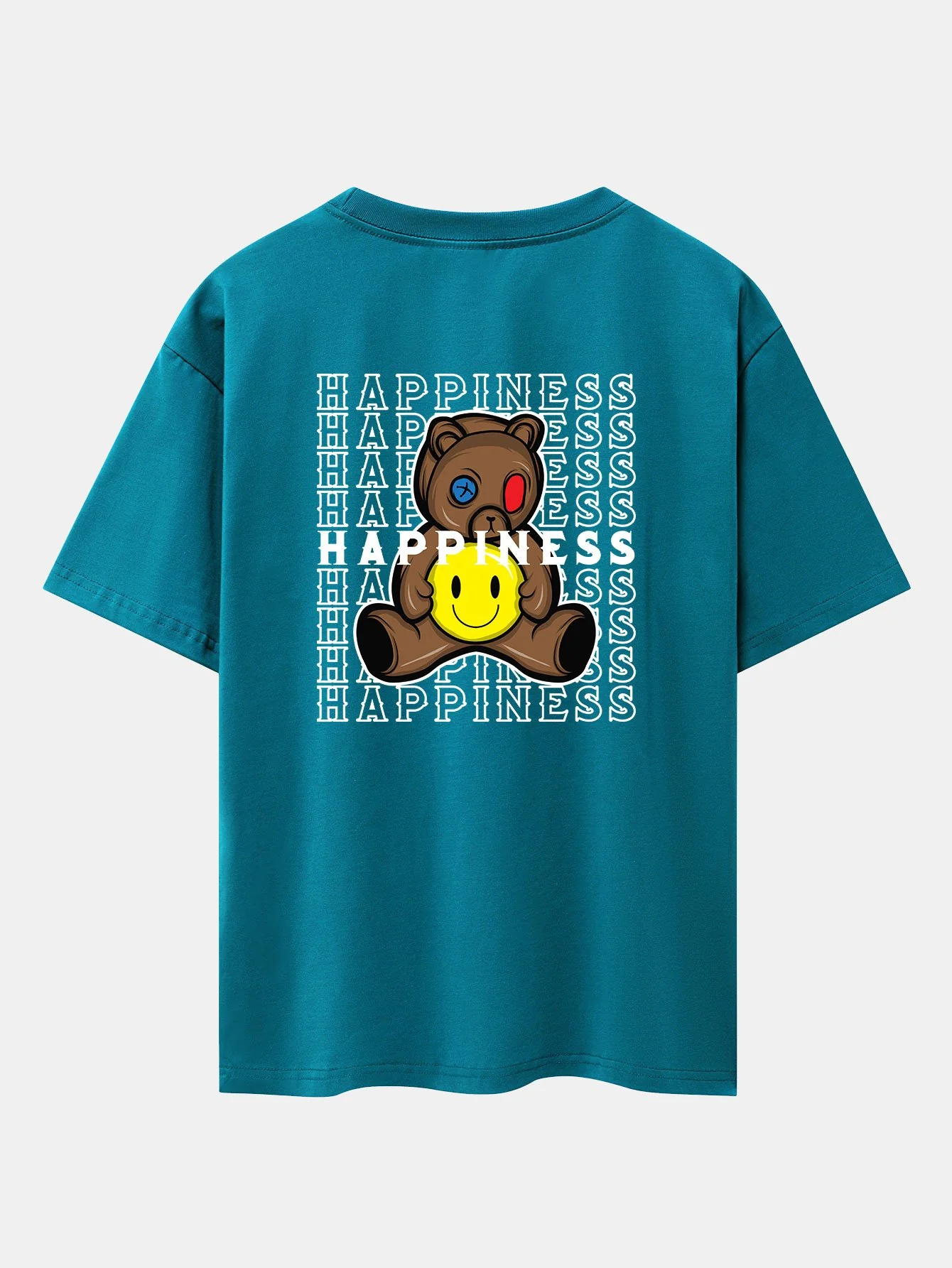 Smiley Bear Rückenprint Schwergewicht Oversize T-Shirt - Image 5