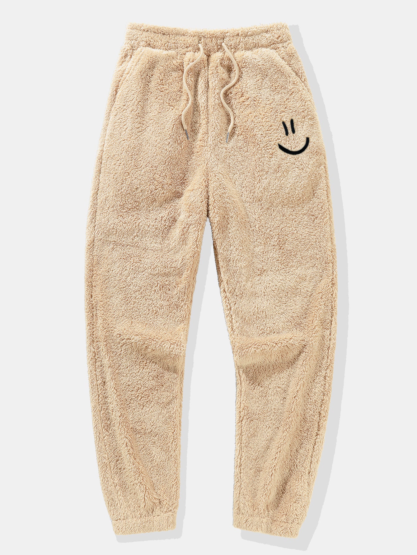 Smiley Face Embroidered Teddy Hoodie & Jogger Pants - Image 6