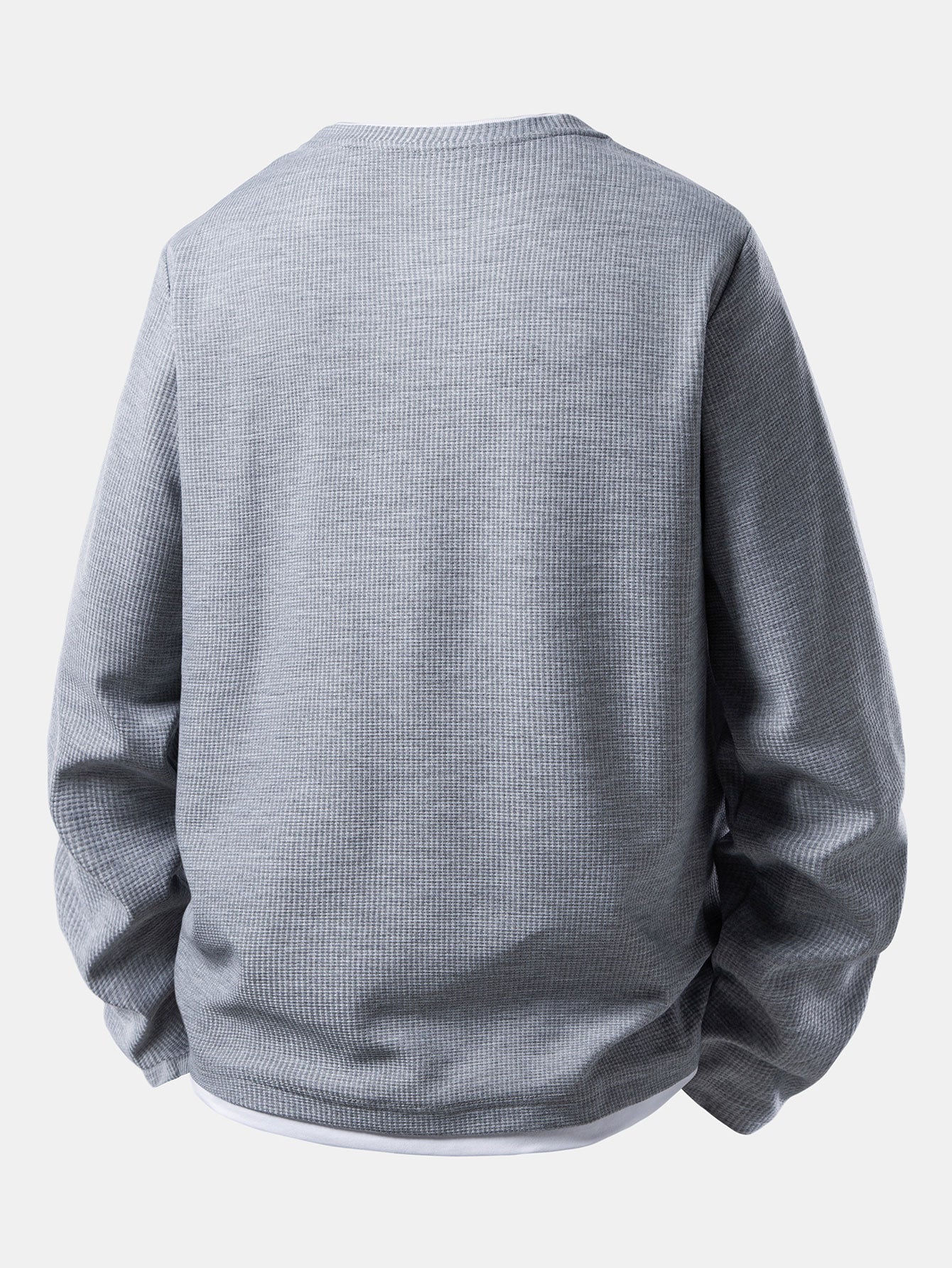 Smiley Face Print 2 In 1 Long Sleeved Waffle T-Shirt - Image 4