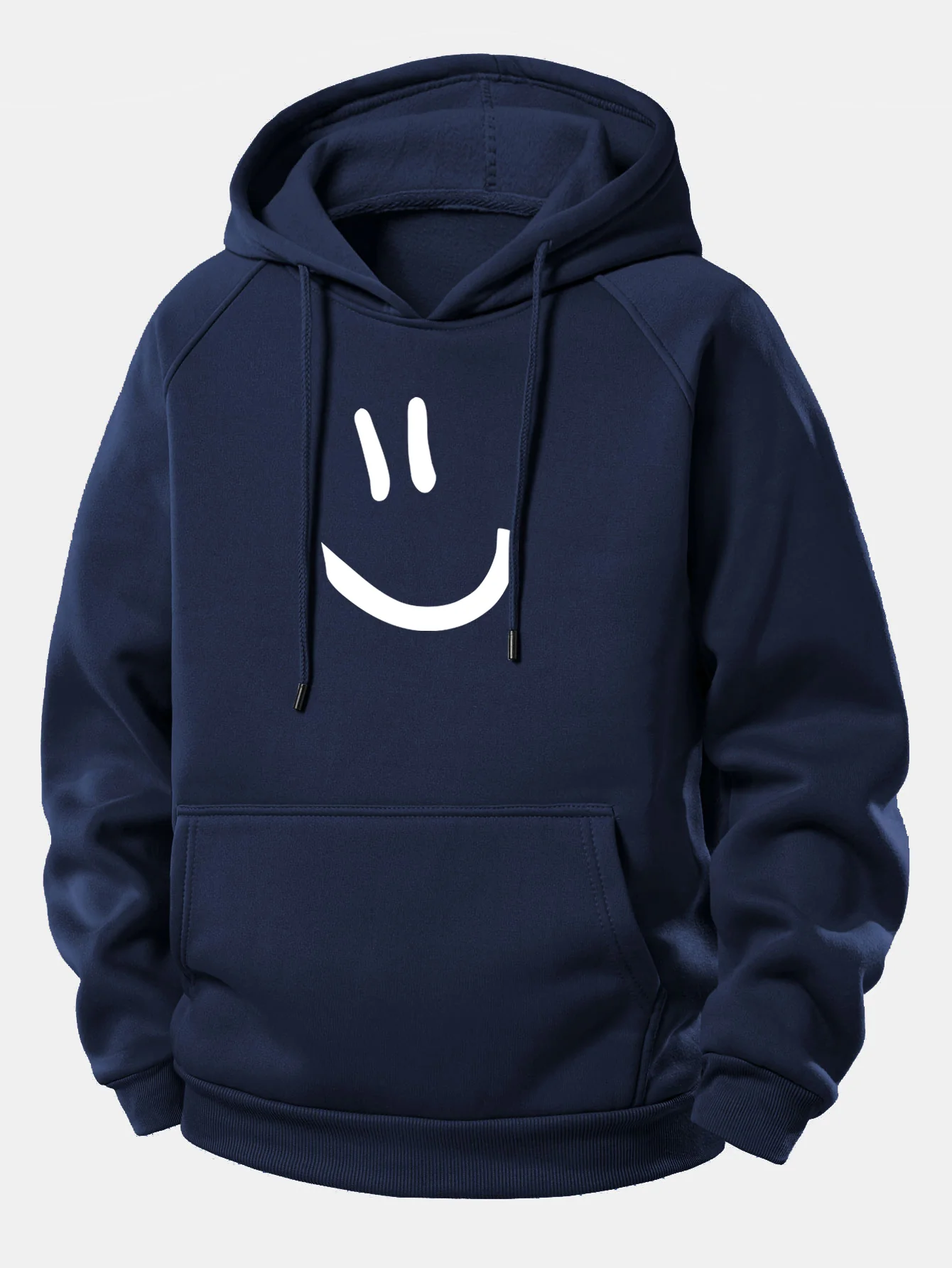 Smiley Face Print Drawstring Hoodie - Image 12