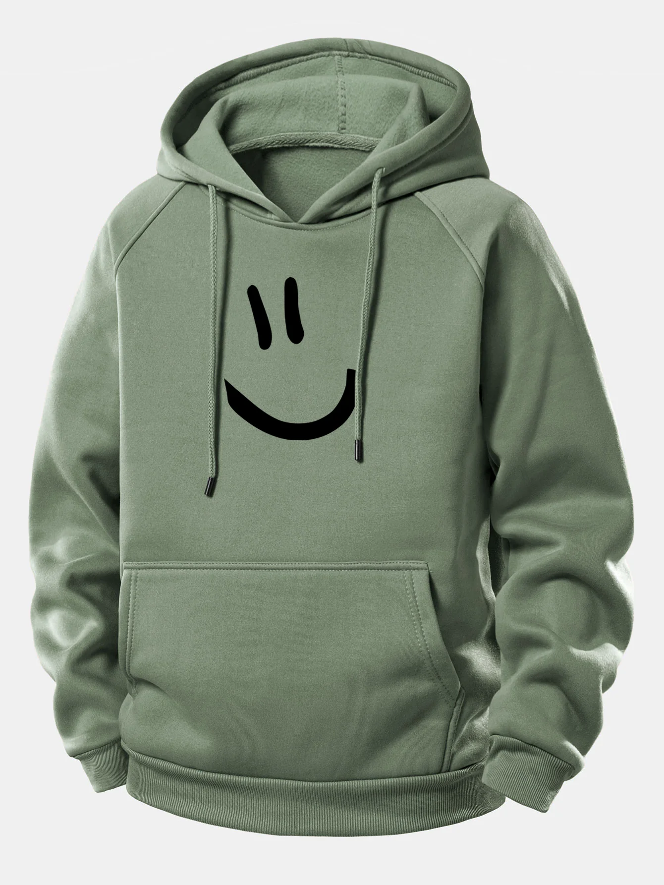 Smiley Face Print Drawstring Hoodie - Image 7