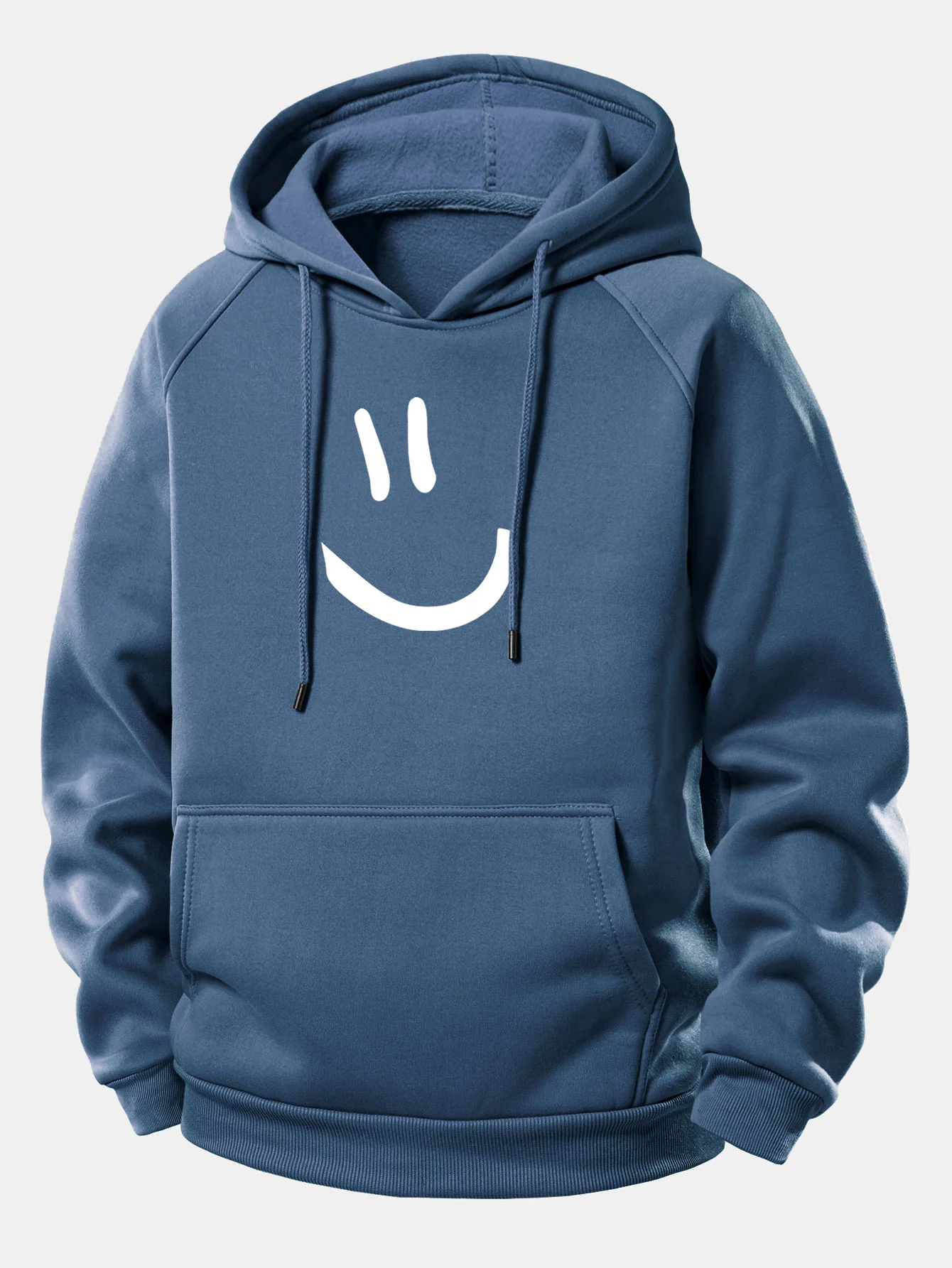 Smiley Face Print Drawstring Hoodie - Image 8