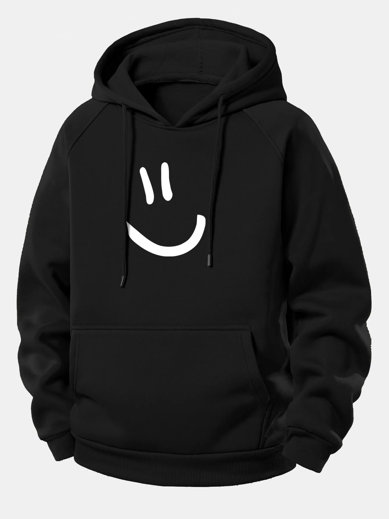 Smiley Face Print Drawstring Hoodie & Smiley Face Print Jogger Pants - Image 12