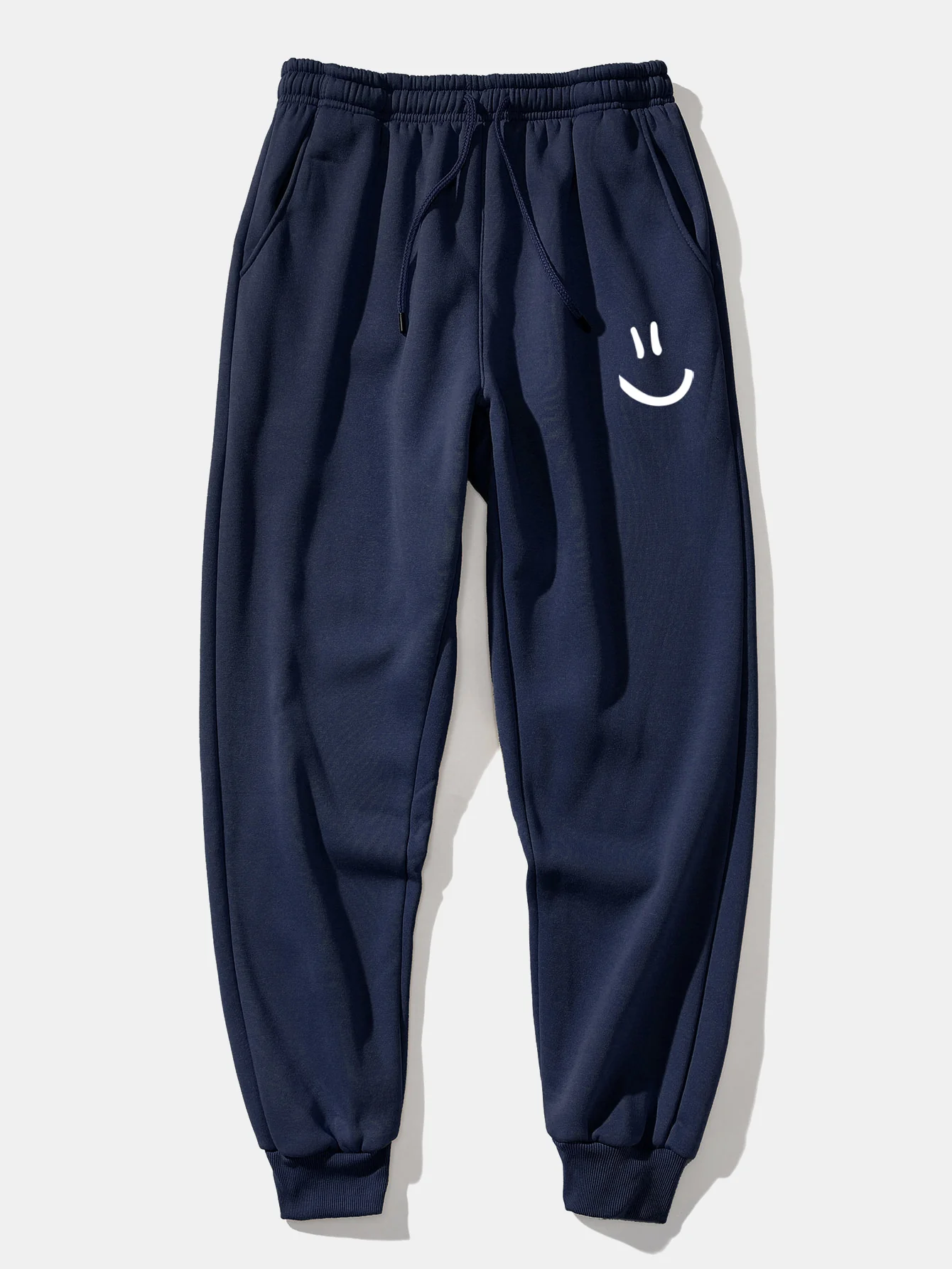 Smiley Face Print Drawstring Hoodie & Smiley Face Print Jogger Pants - Image 15