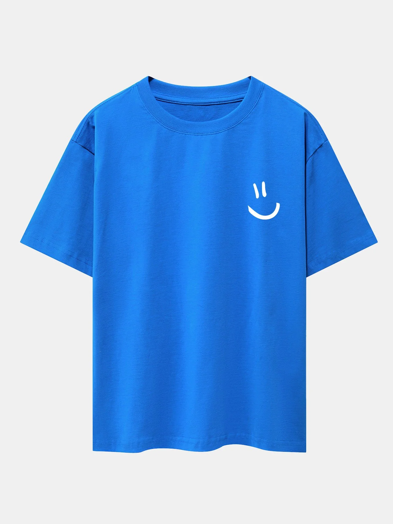 Smiley-Gesicht-Print Drop-Shoulder Oversize T-Shirt - Image 10