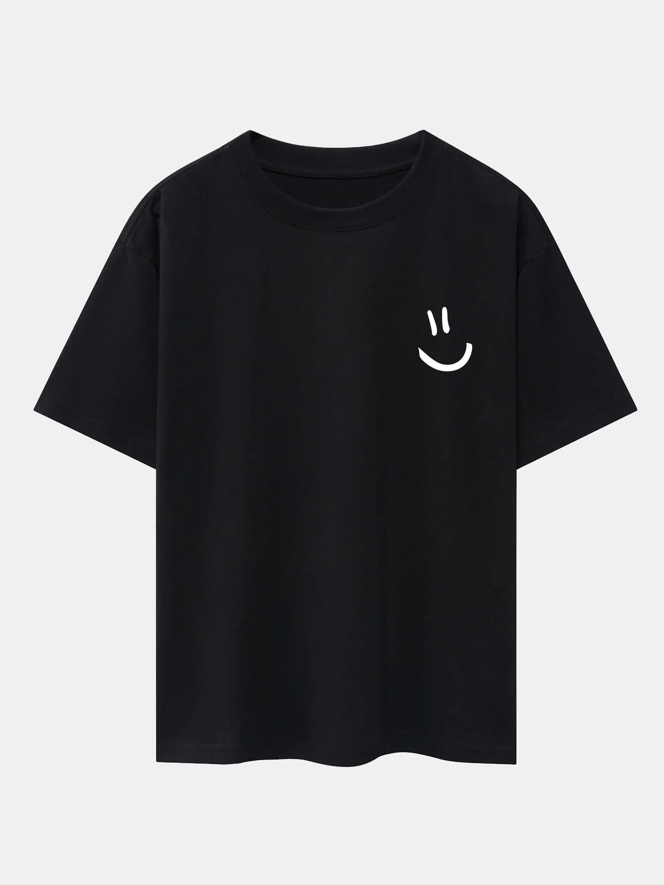 Smiley-Gesicht-Print Drop-Shoulder Oversize T-Shirt - Image 5