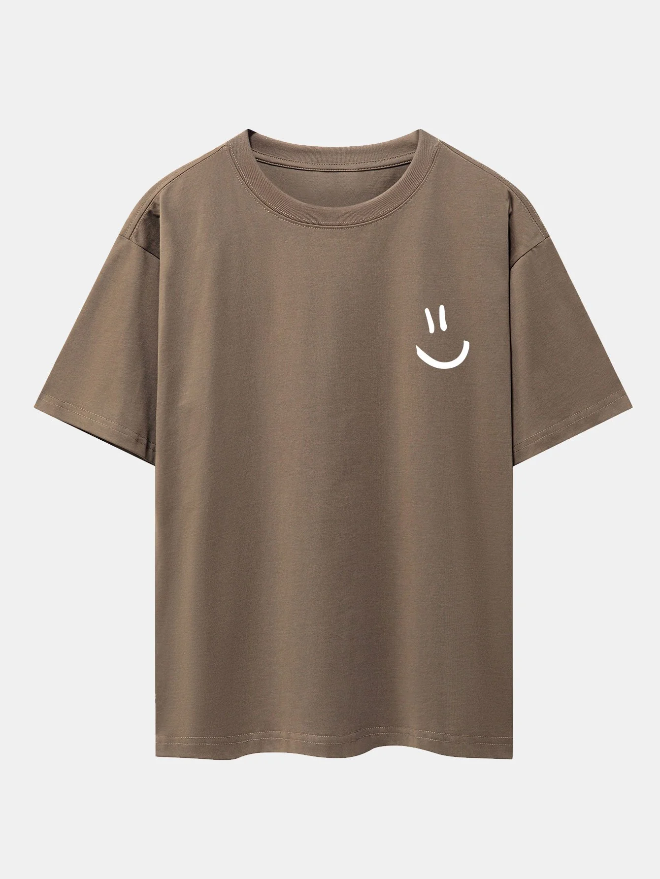 Smiley-Gesicht-Print Drop-Shoulder Oversize T-Shirt - Image 7
