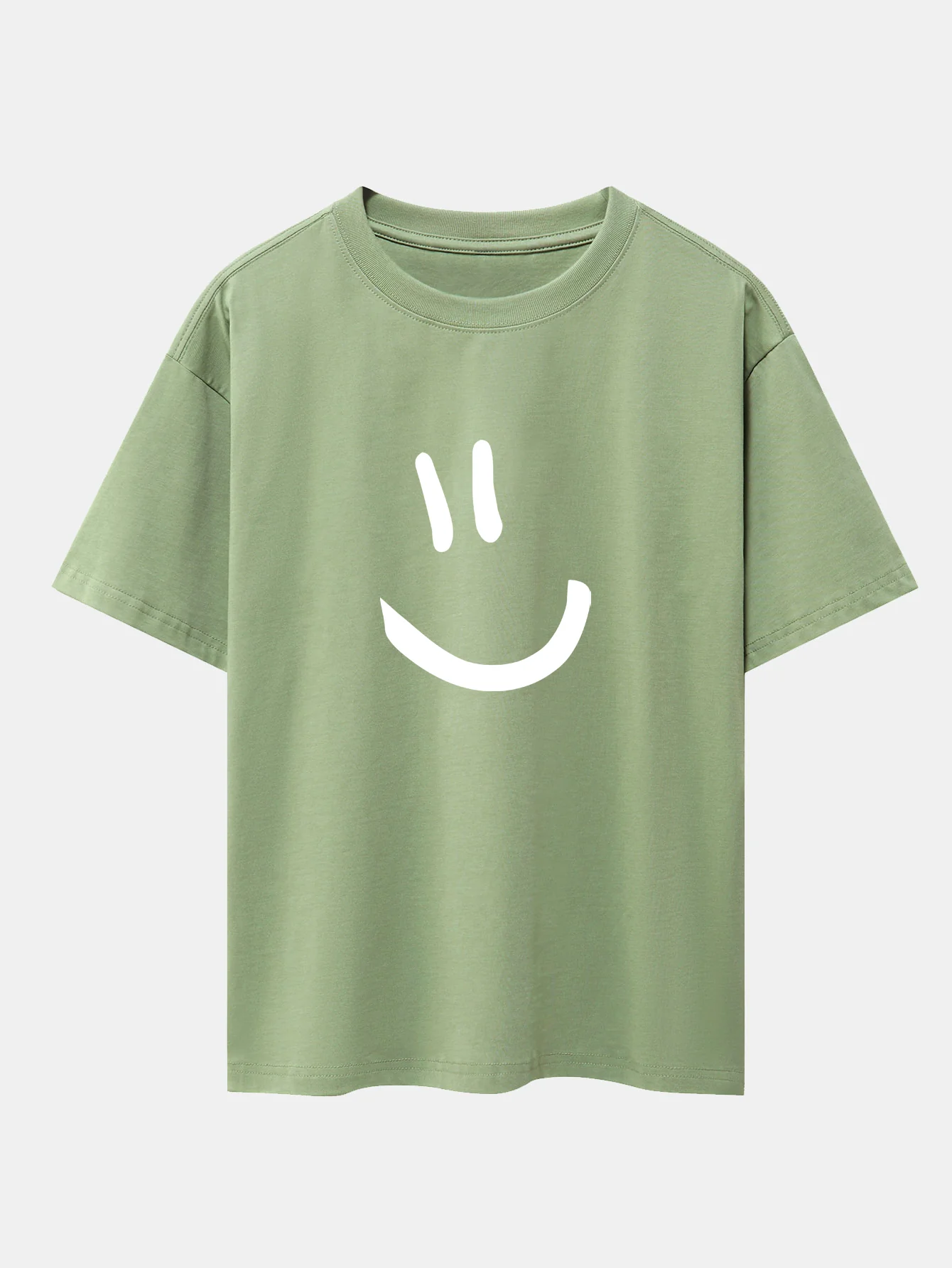 Smiley Face Print Drop Shoulder Oversize T-Shirt - Image 9
