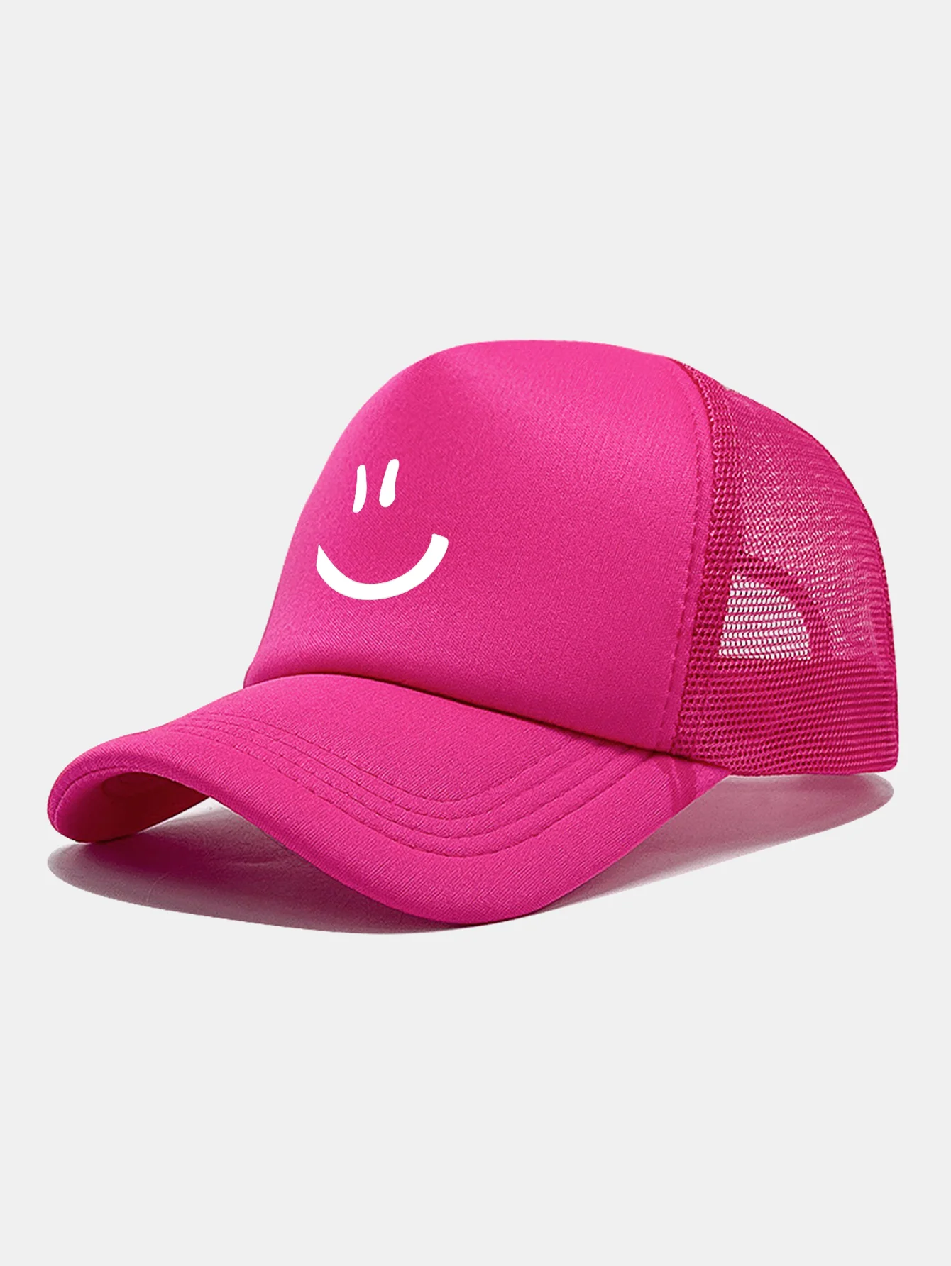 Smiley Face Print Mesh Baseball Cap - Image 14