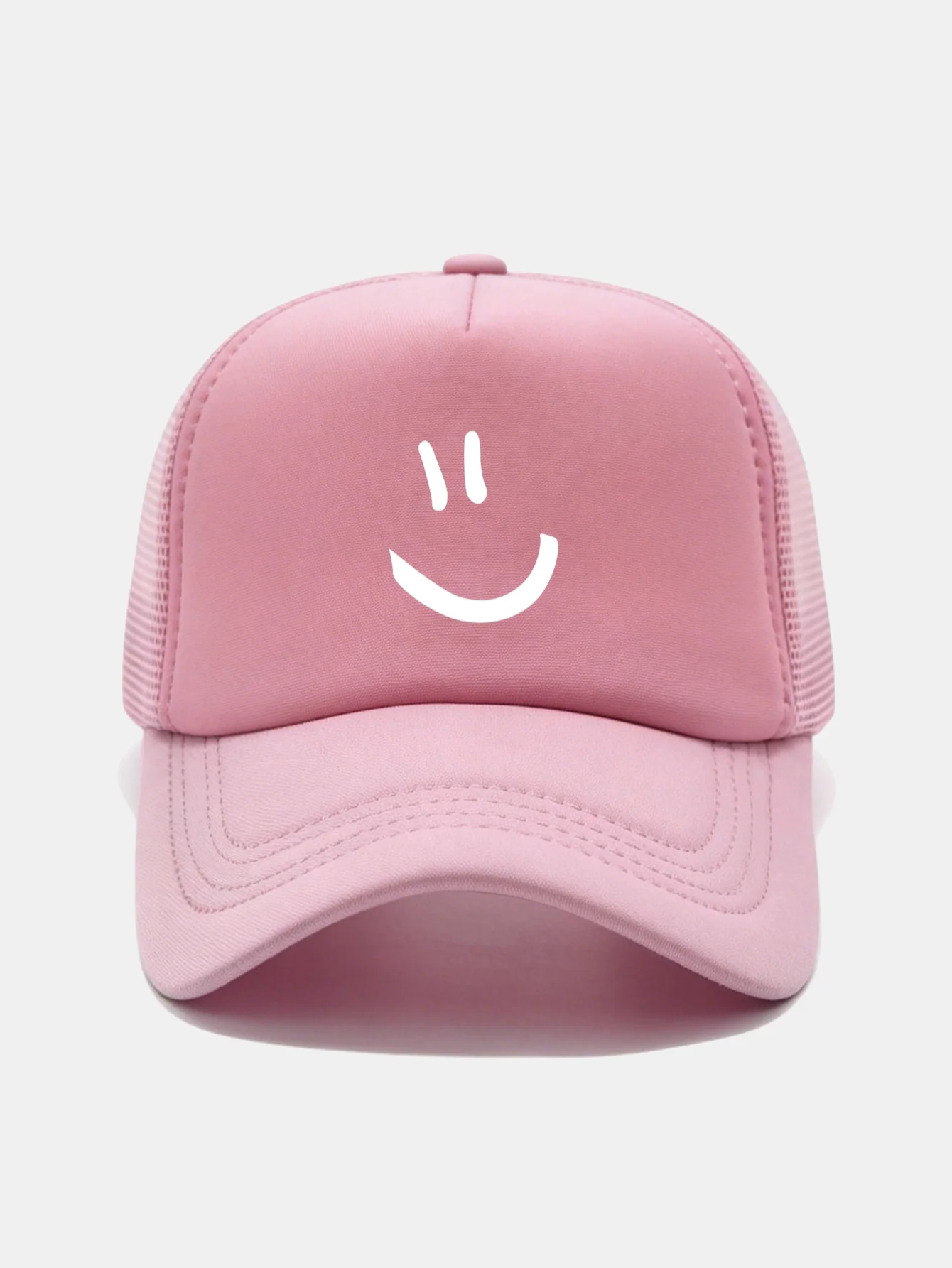 Smiley Face Print Mesh Baseball Cap - Image 15