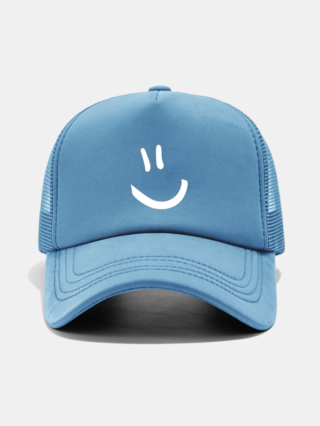 Smiley Face Print Mesh Baseball Cap - Image 17