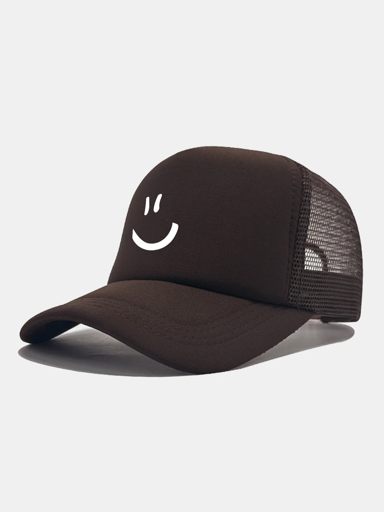 Smiley Face Print Mesh Baseball Cap - Image 2