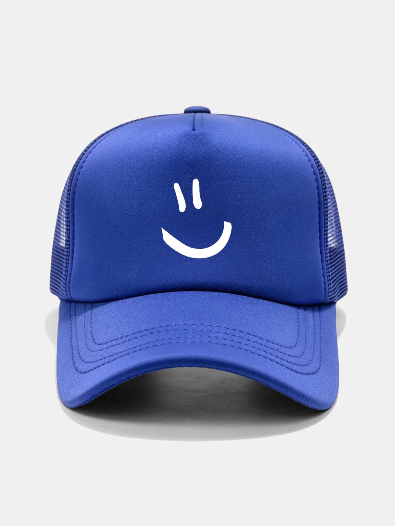 Smiley Face Print Mesh Baseball Cap - Image 3