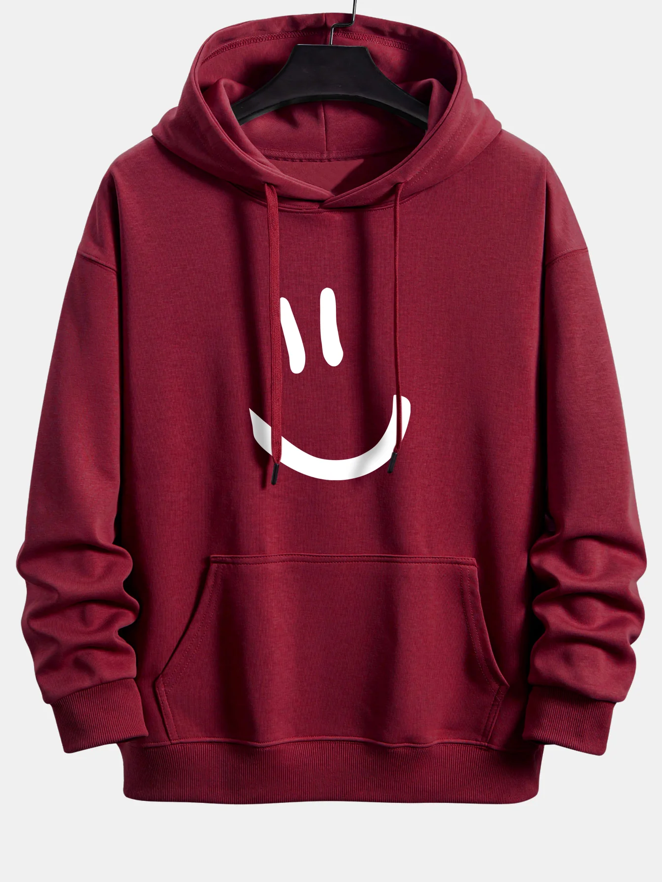 Smiley Face Print Relax Fit Hoodie - Image 10