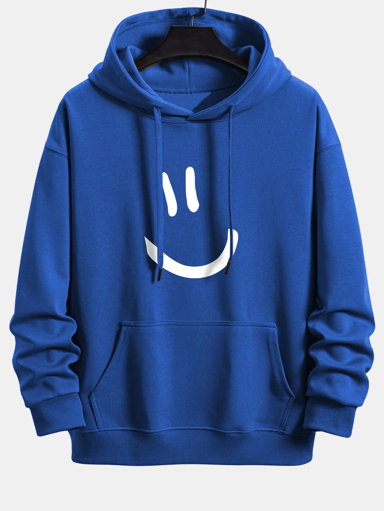 Smiley Face Print Relax Fit Hoodie - Image 11