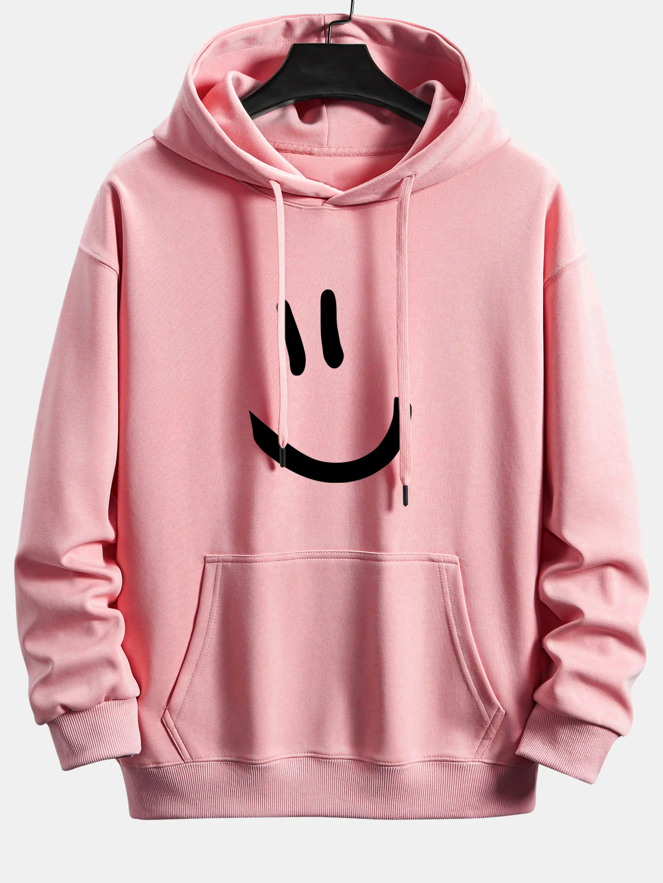 Smiley Face Print Relax Fit Hoodie - Image 2