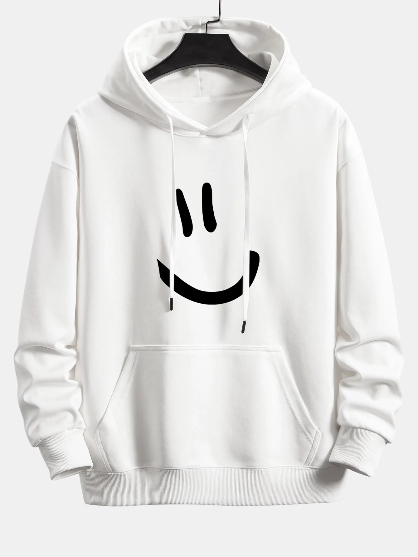 Smiley Face Print Relax Fit Hoodie - Image 4