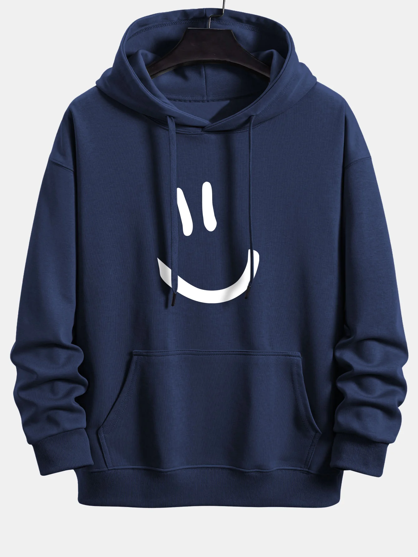 Smiley Face Print Relax Fit Hoodie - Image 5