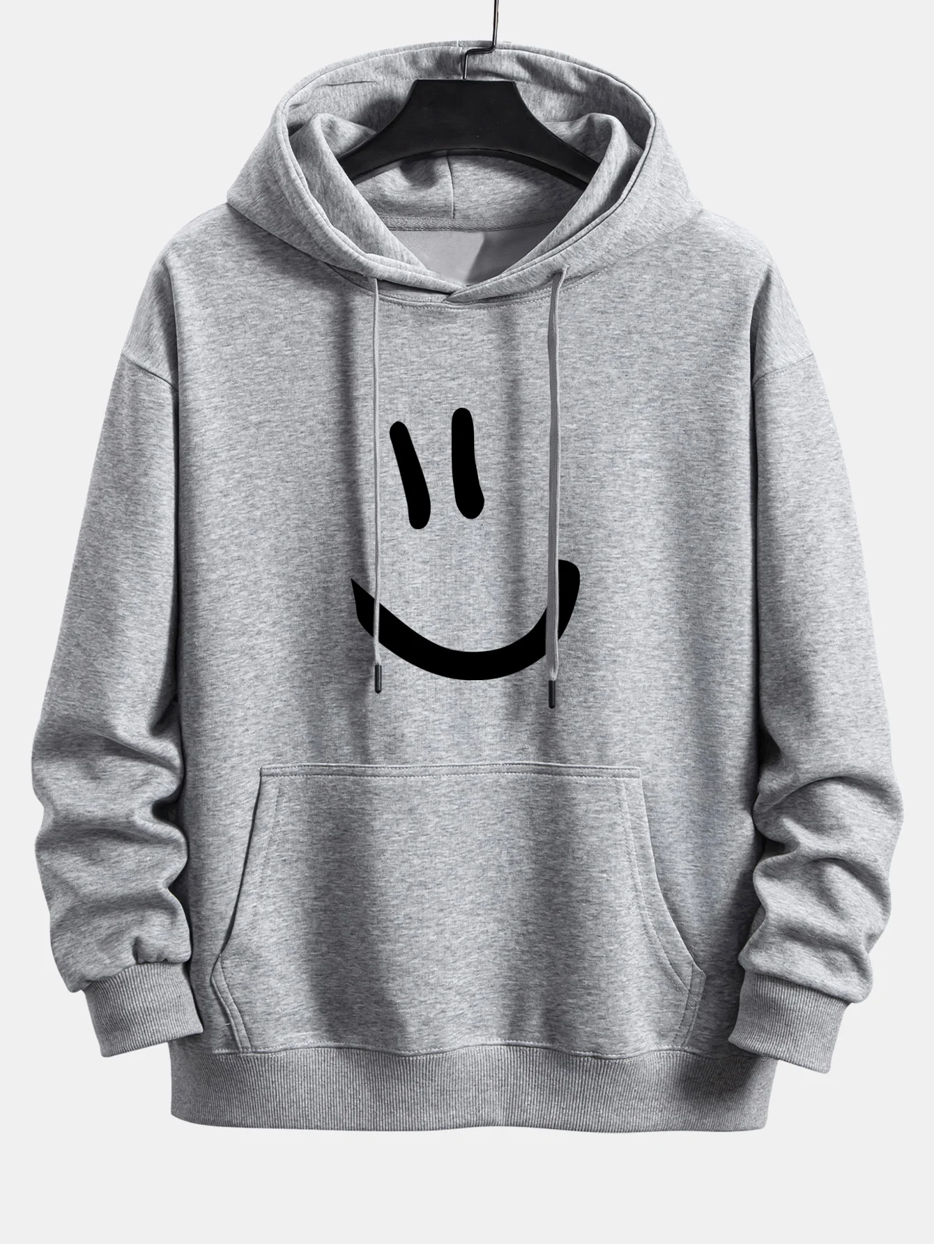 Smiley Face Print Relax Fit Hoodie - Image 7