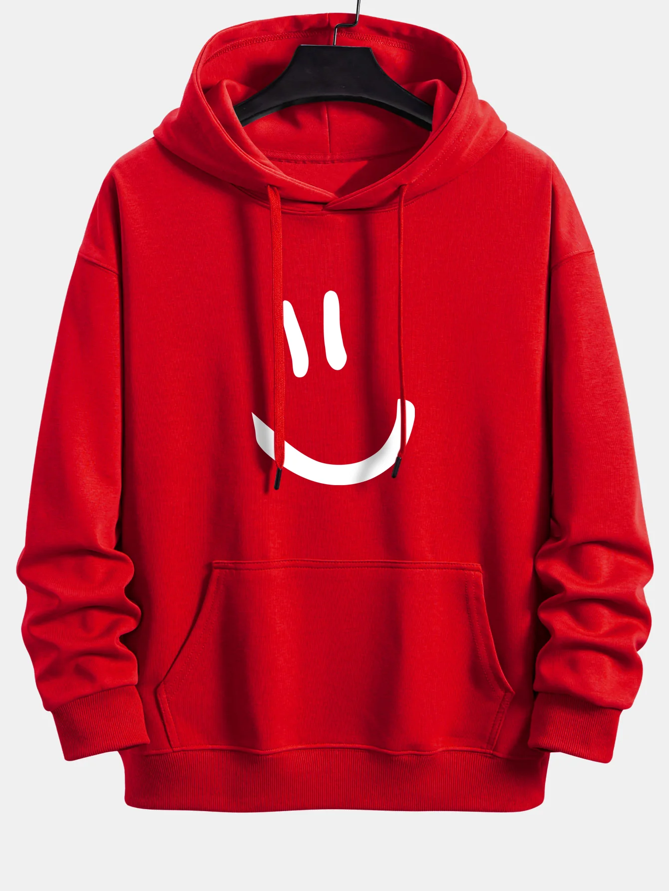 Smiley Face Print Relax Fit Hoodie - Image 8