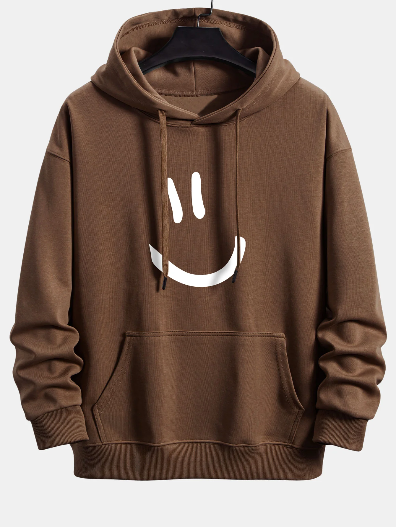 Smiley Face Print Relax Fit Hoodie - Image 9