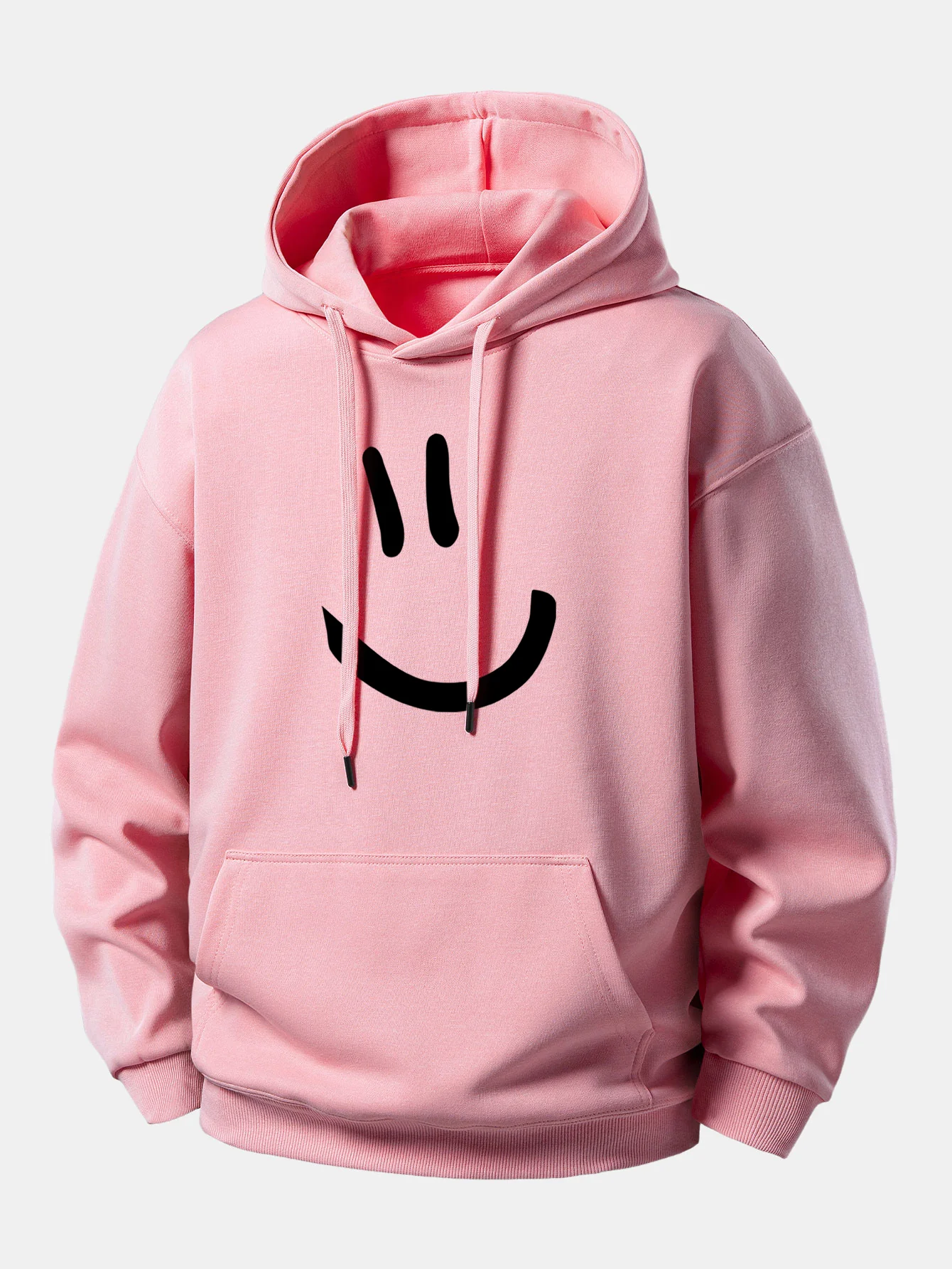 Smiley Face Print Relax Fit Hoodie - Image 2