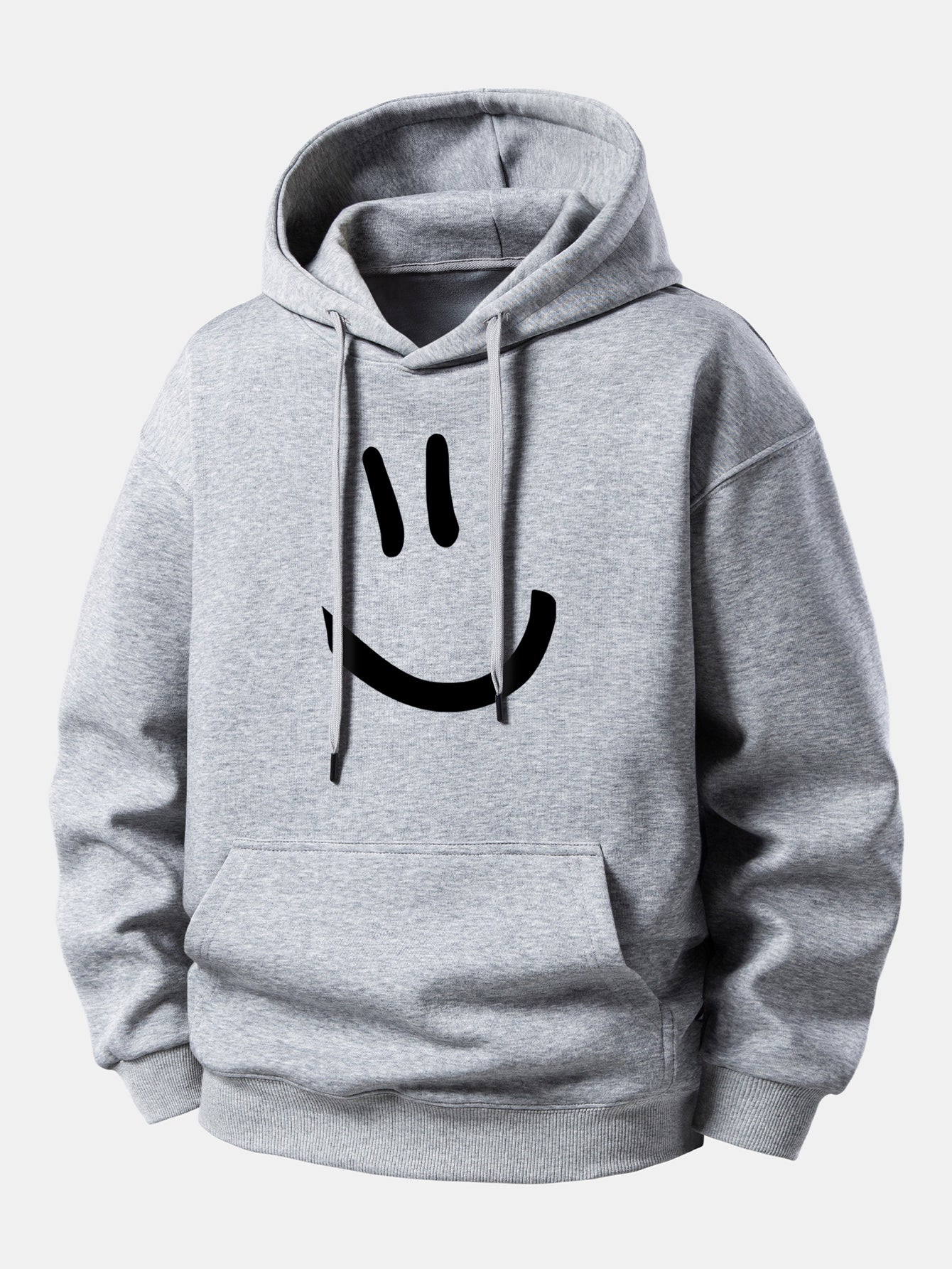 Smiley Face Print Relax Fit Hoodie - Image 5