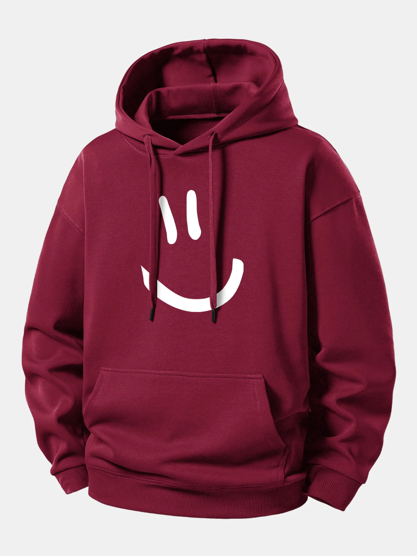 Smiley Face Print Relax Fit Hoodie - Image 6