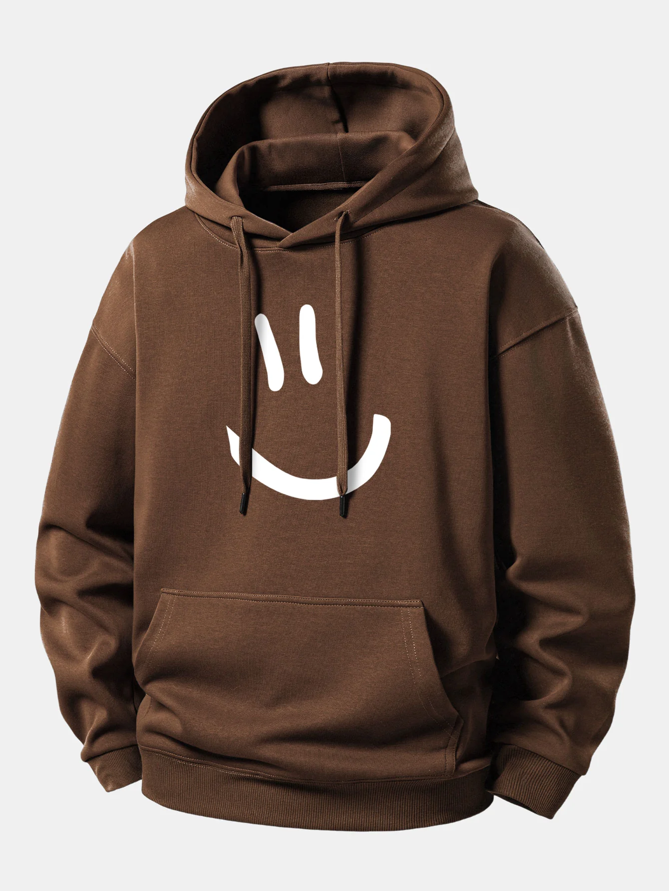 Smiley Face Print Relax Fit Hoodie - Image 8