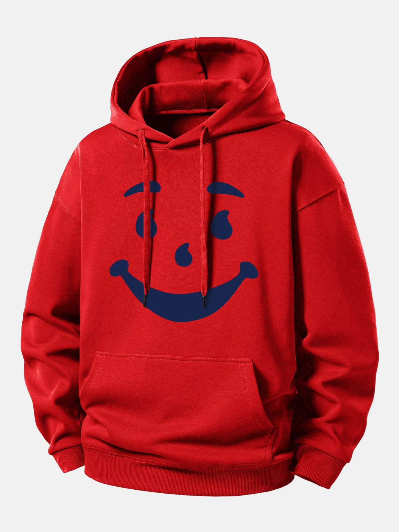 Smiley Face Print Relax Fit Hoodie - Image 11
