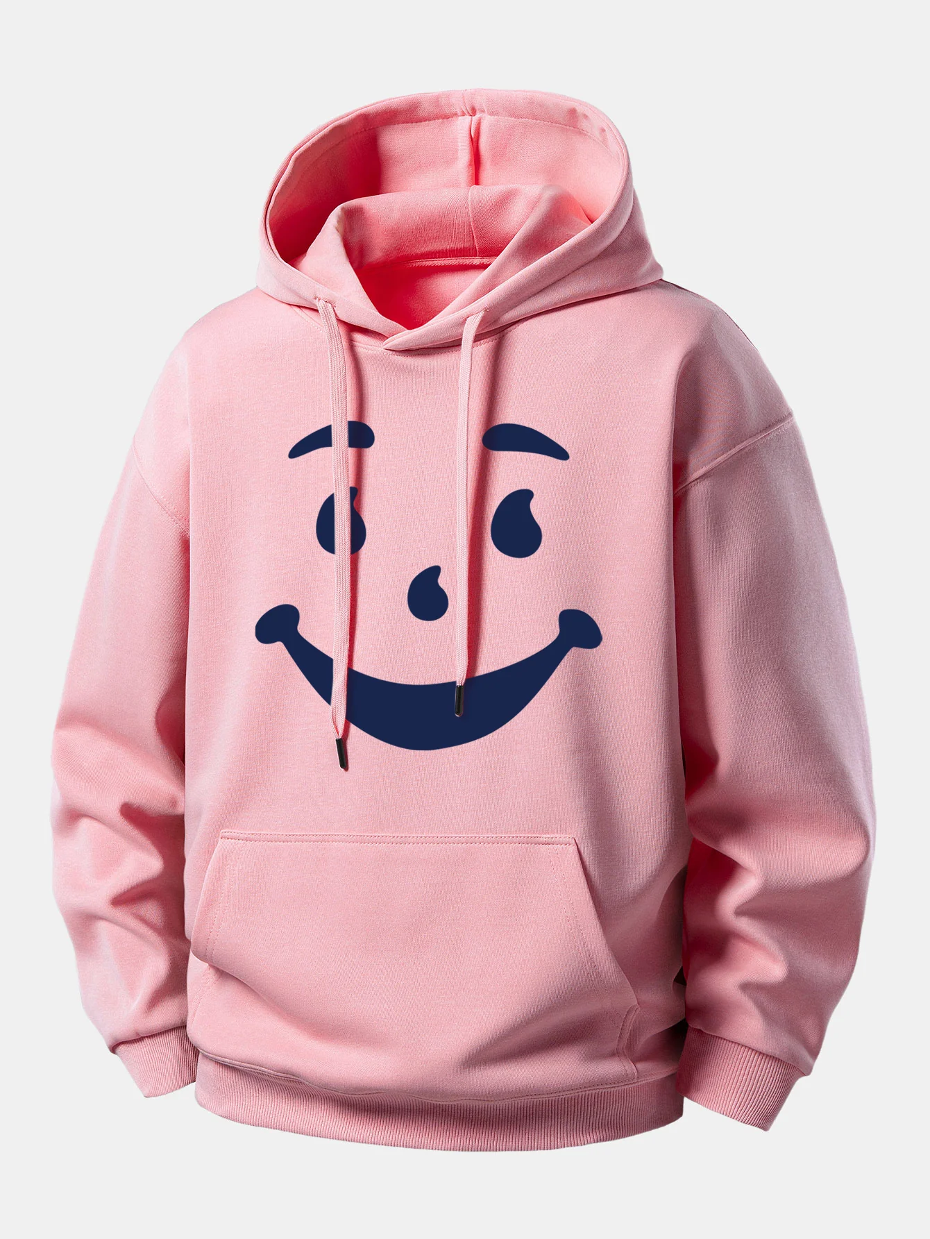 Smiley Face Print Relax Fit Hoodie - Image 4