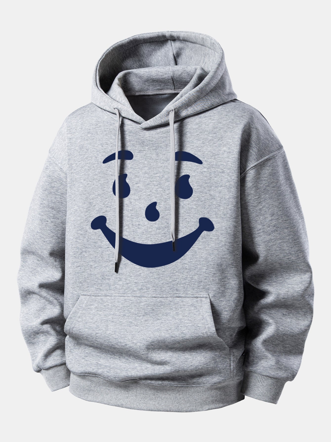 Smiley Face Print Relax Fit Hoodie - Image 5