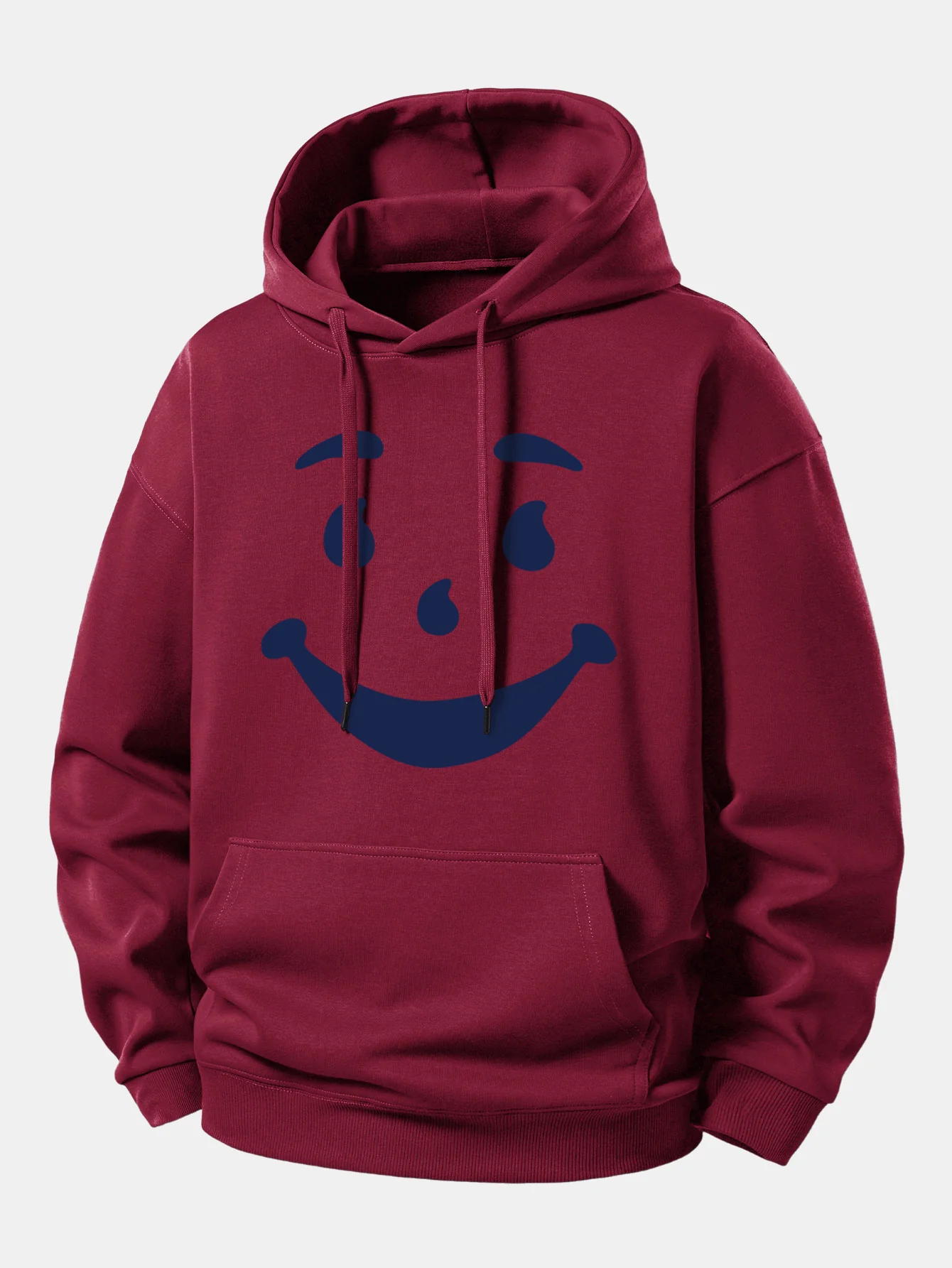 Smiley Face Print Relax Fit Hoodie - Image 6
