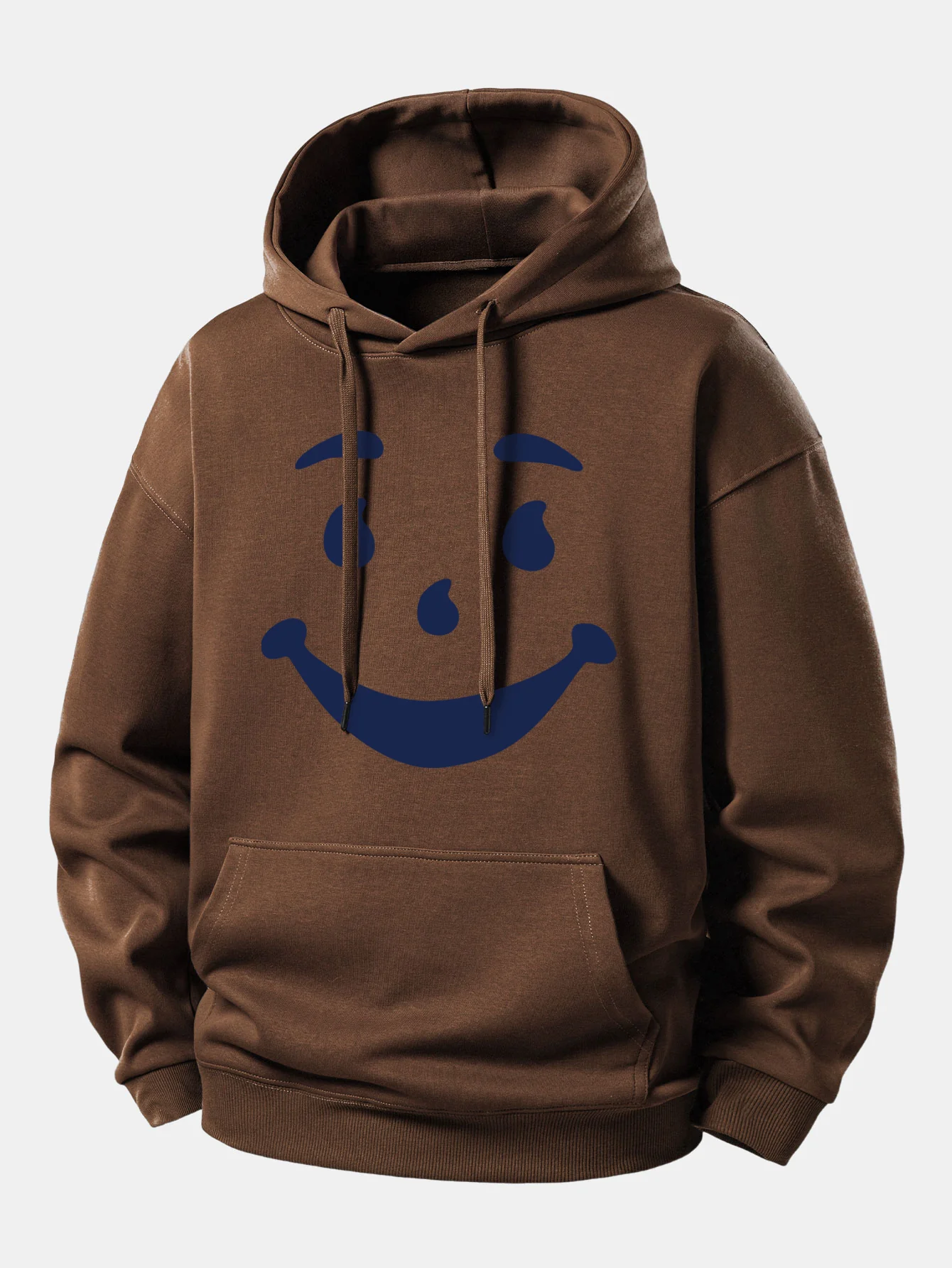 Smiley Face Print Relax Fit Hoodie - Image 8