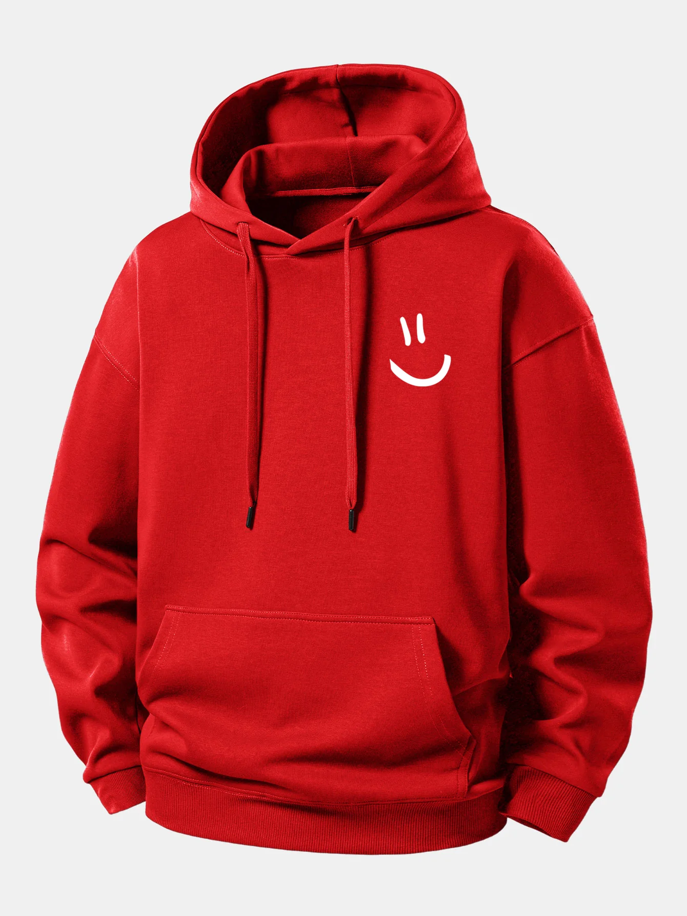 Smiley Face Print Relax Fit Hoodie - Image 11