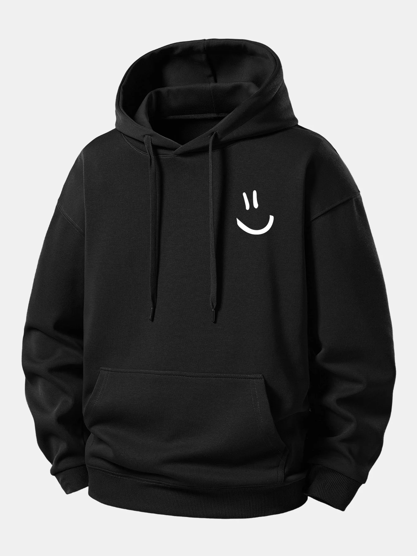 Smiley Face Print Relax Fit Hoodie - Image 2