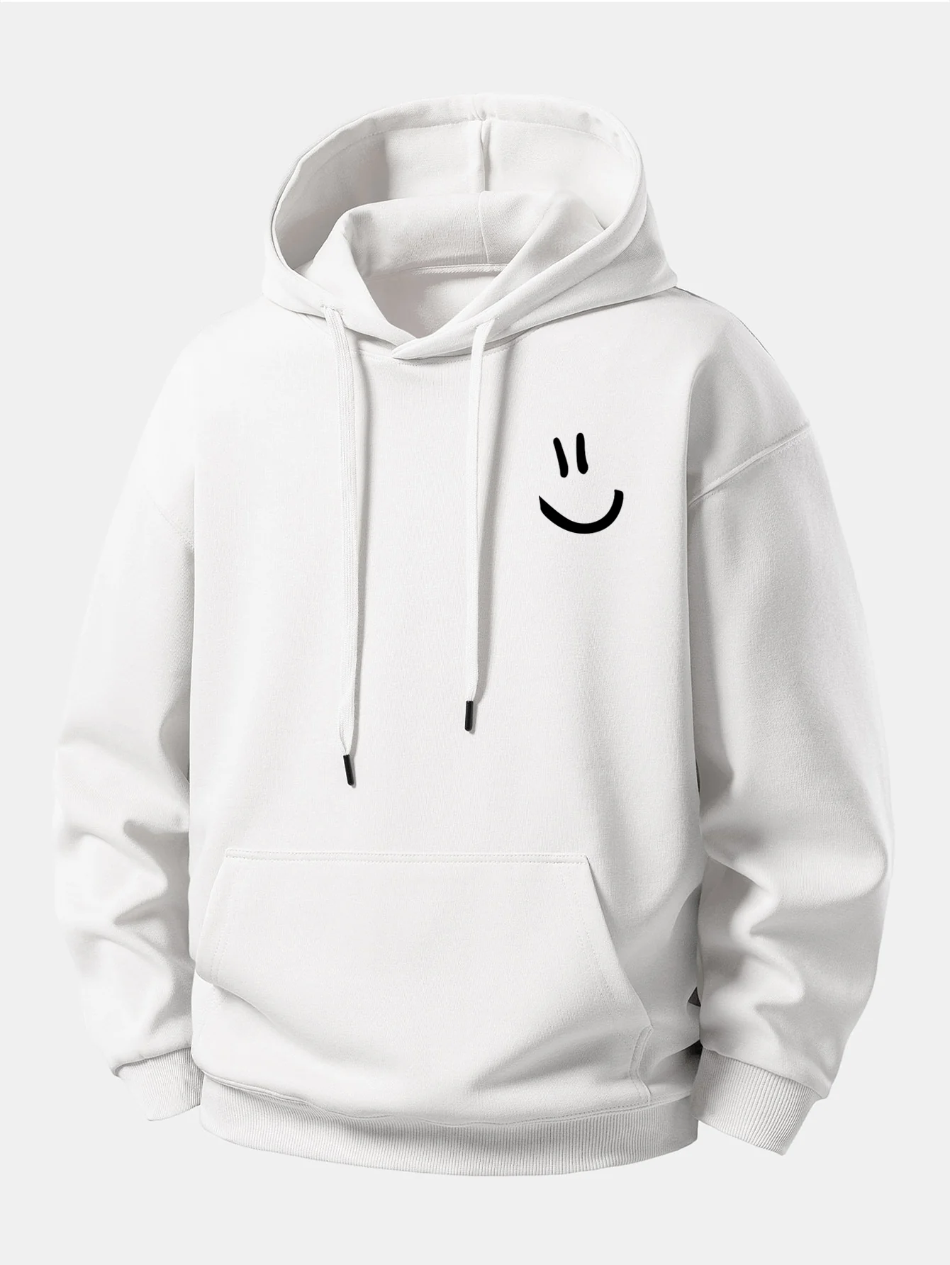 Smiley Face Print Relax Fit Hoodie - Image 4