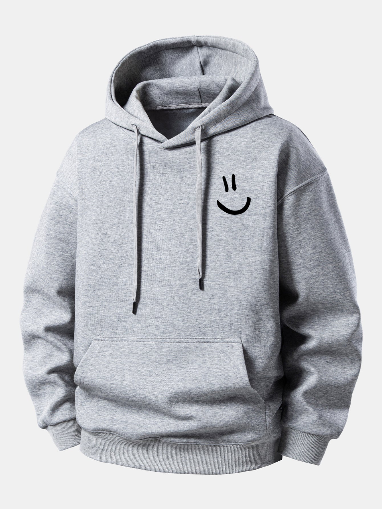 Smiley Face Print Relax Fit Hoodie - Image 5