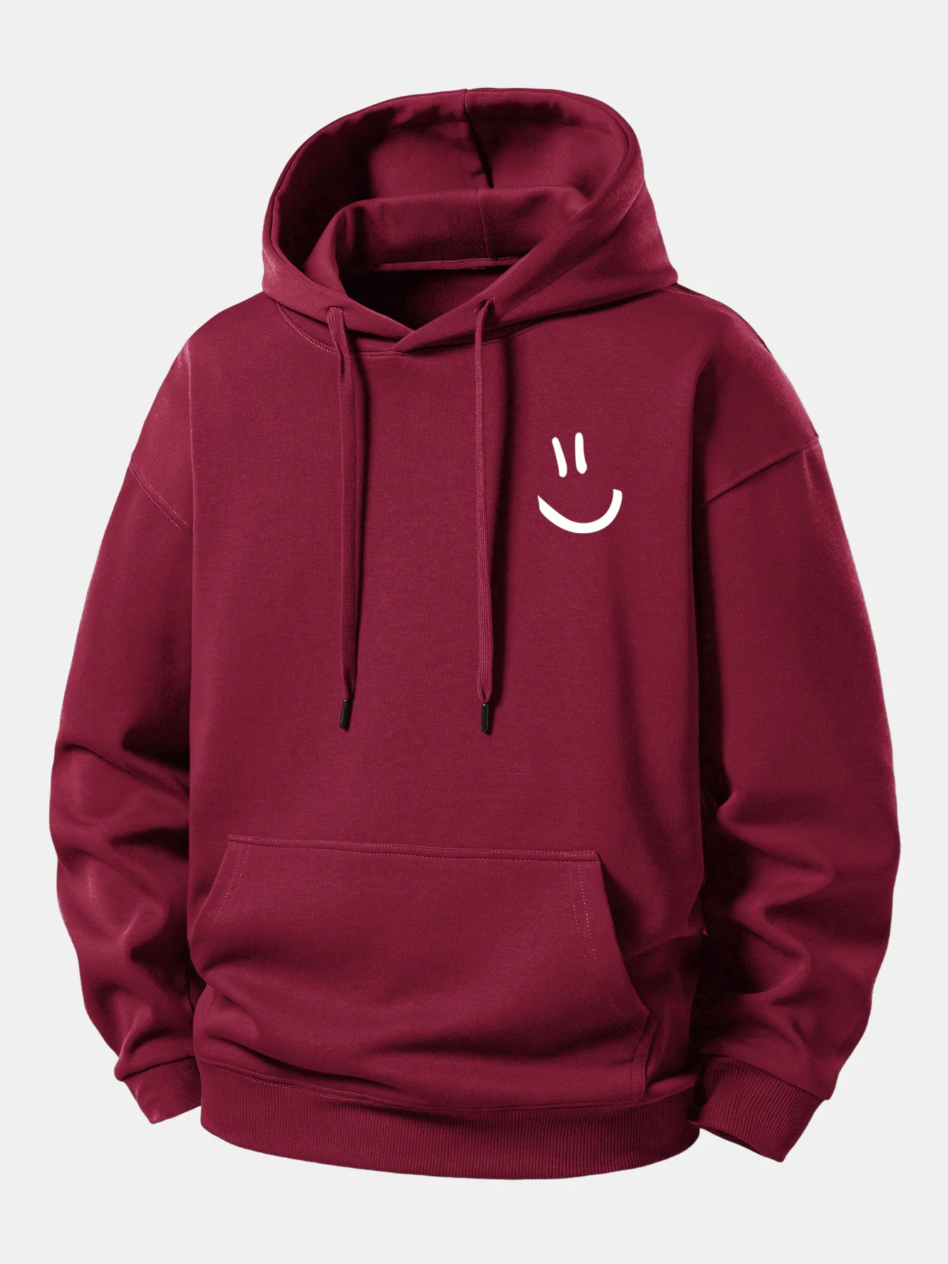 Smiley Face Print Relax Fit Hoodie - Image 6
