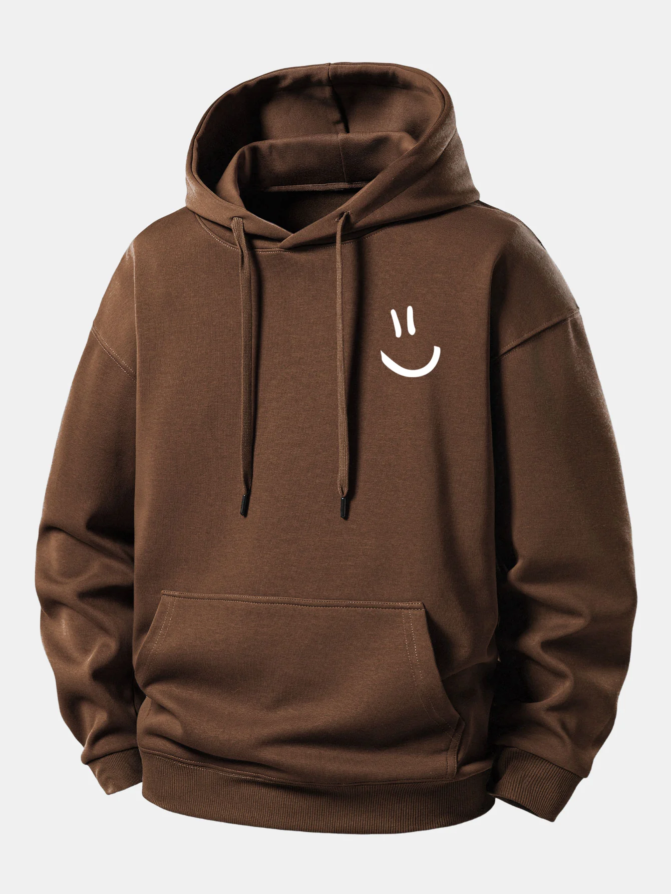Smiley Face Print Relax Fit Hoodie - Image 8