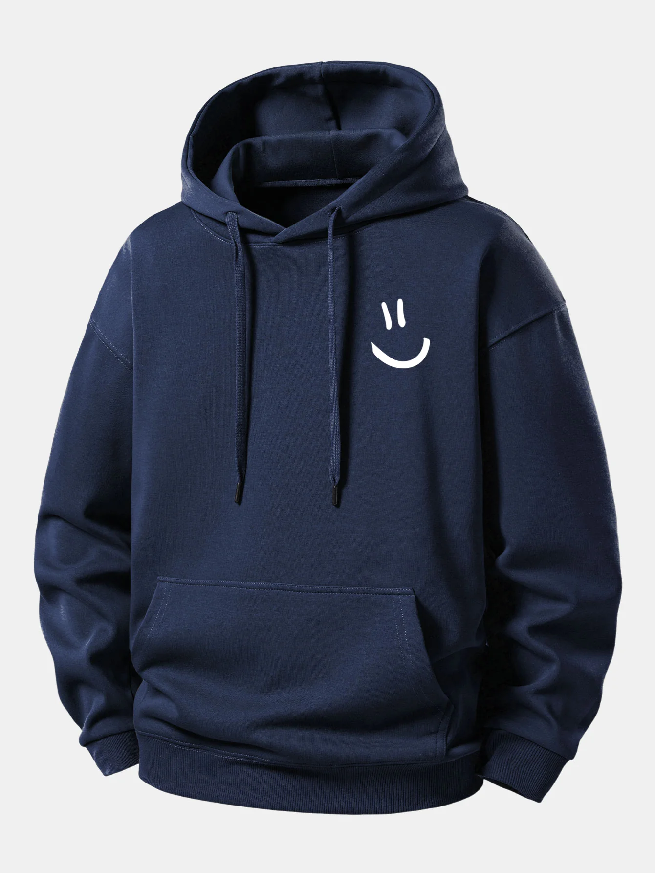 Smiley Face Print Relax Fit Hoodie - Image 9