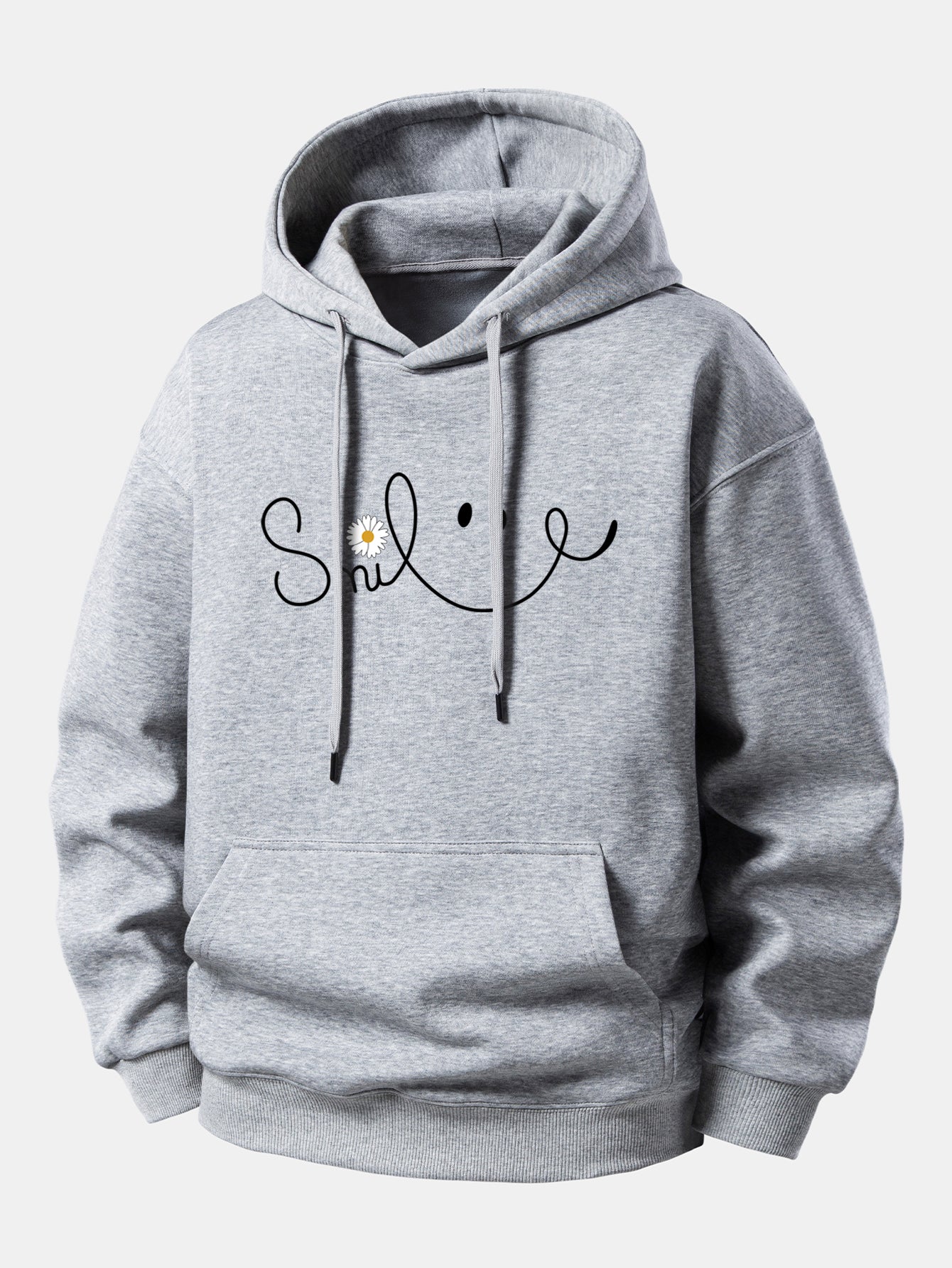 Smiley Face Print Relax Fit Hoodie - Image 4